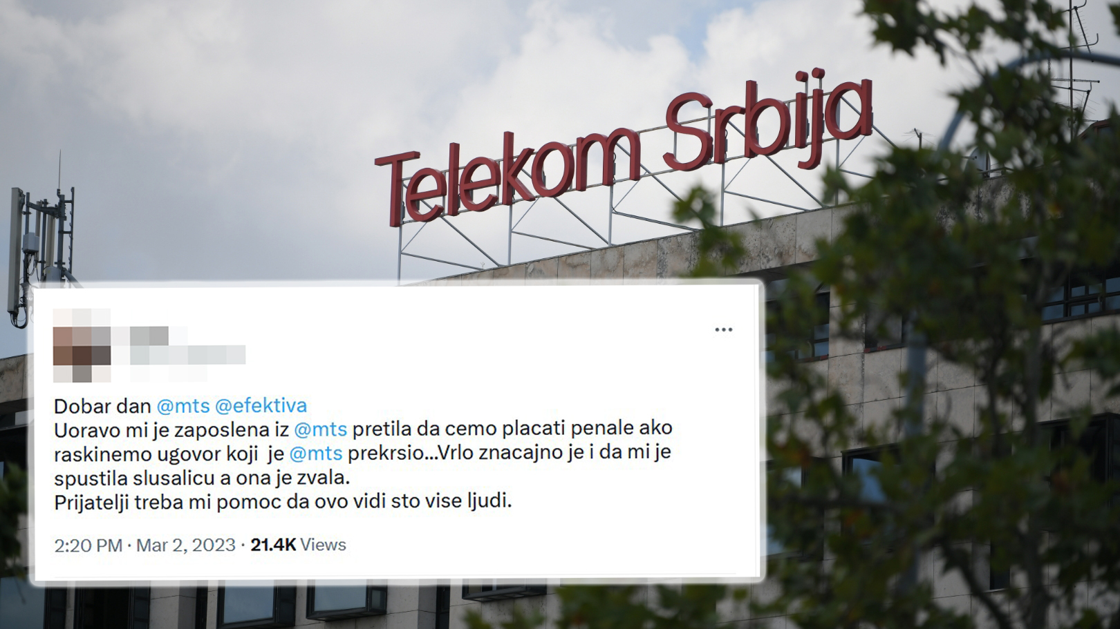 Telekom Srbija, kombo Foto: Dragan Mujan/Nova.rs/Printscreen/Twitter