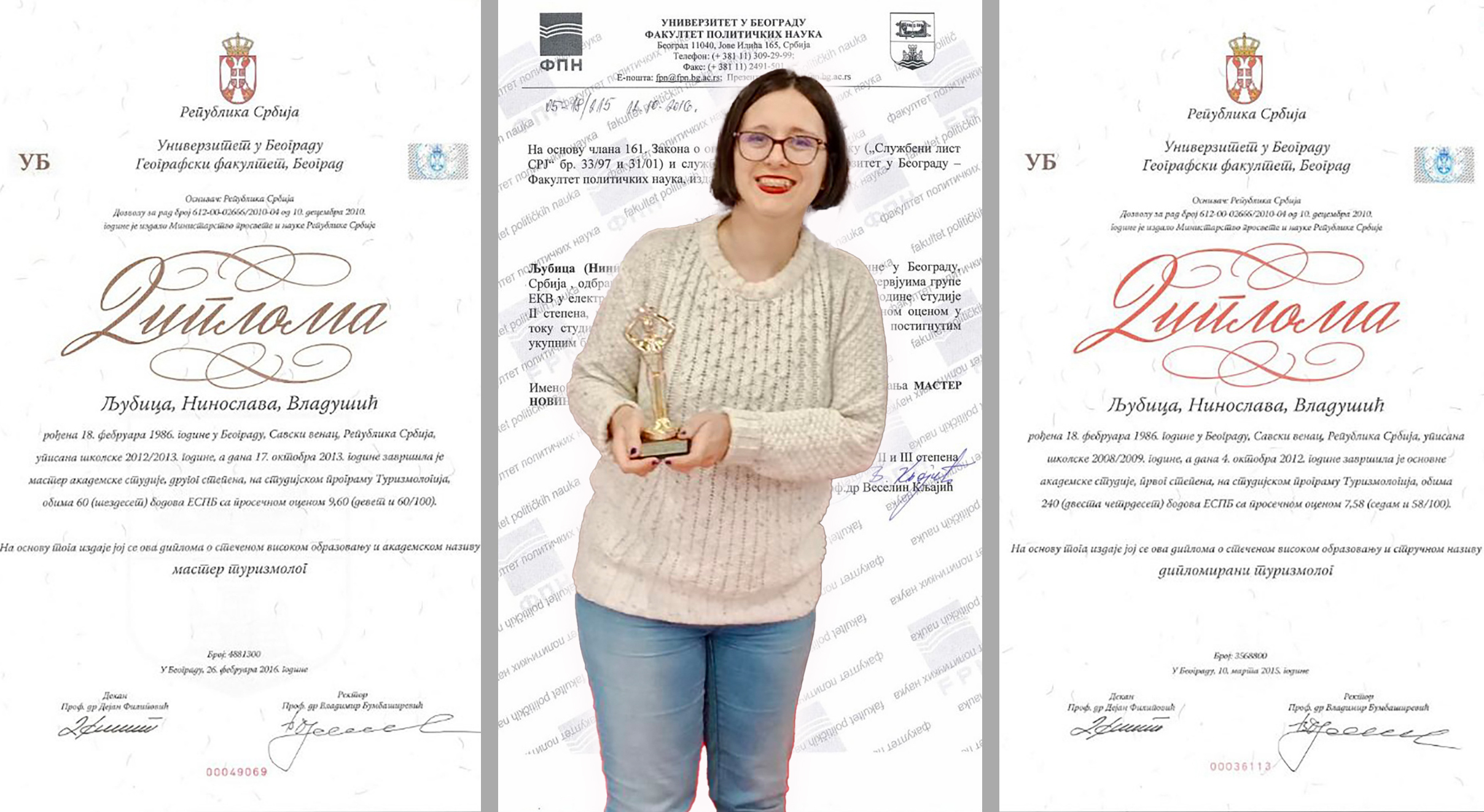 Ljubica Vladušić ima cerebralnu paralizu, tri diplome, a ne moze da nadje posao 10 godina