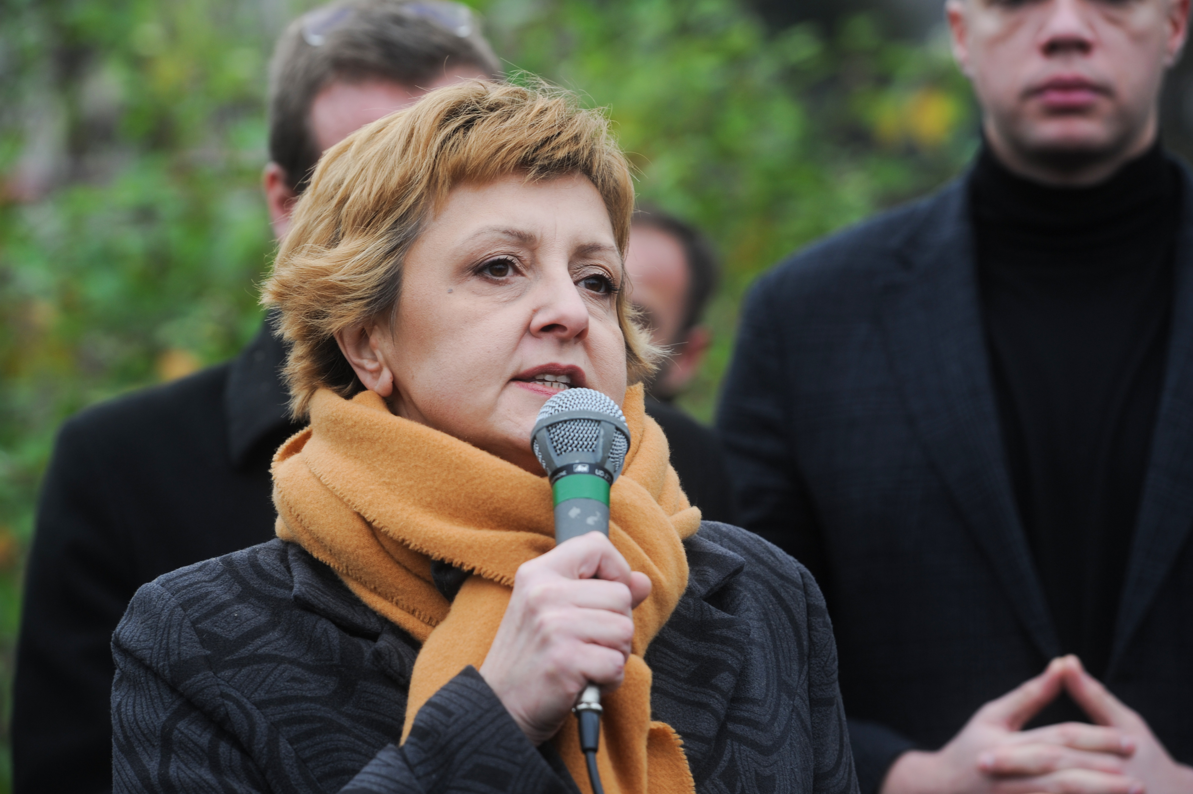 Beograd, 24. decembra 2022. - Savez graðana "Grupa Oktobar" organizovao je protest povodom novog Zakona o policiji. Profesorka Biljana Stojkoviæ govori na protestu. FOTO TANJUG/ TARA RADOVANOVIÆ/ bg