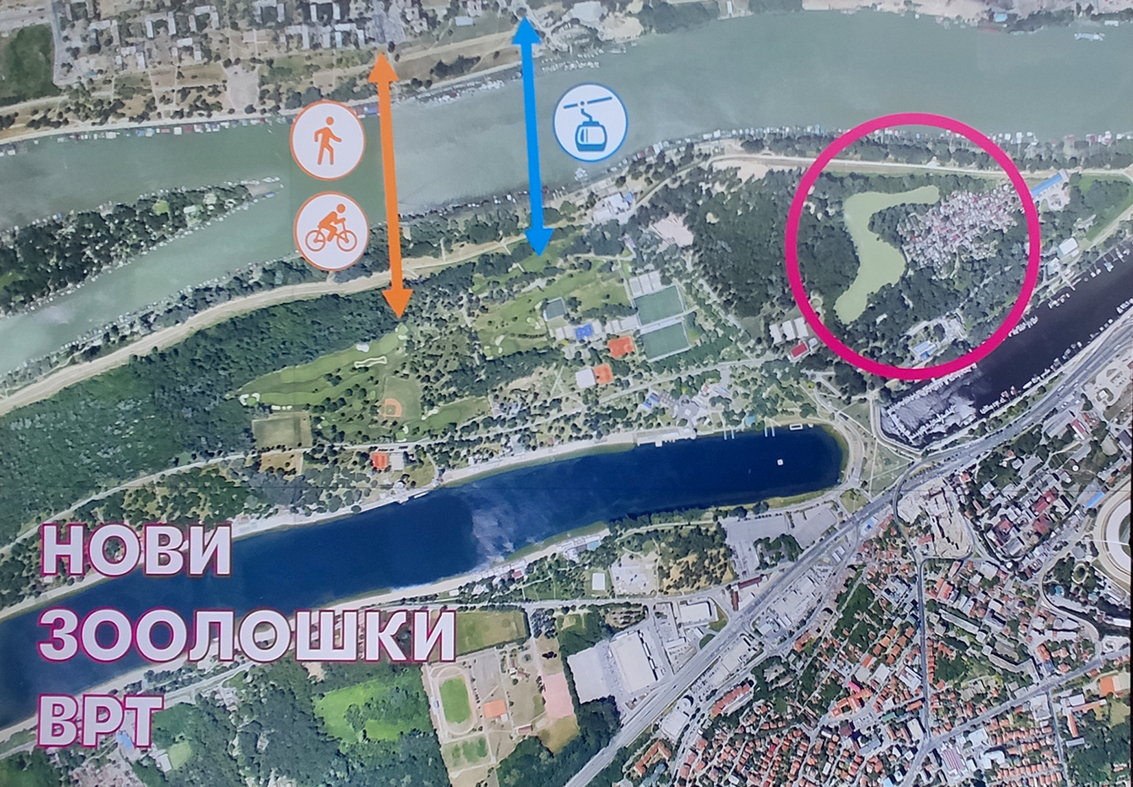Novi zoološki vrt na adi, ada, pano