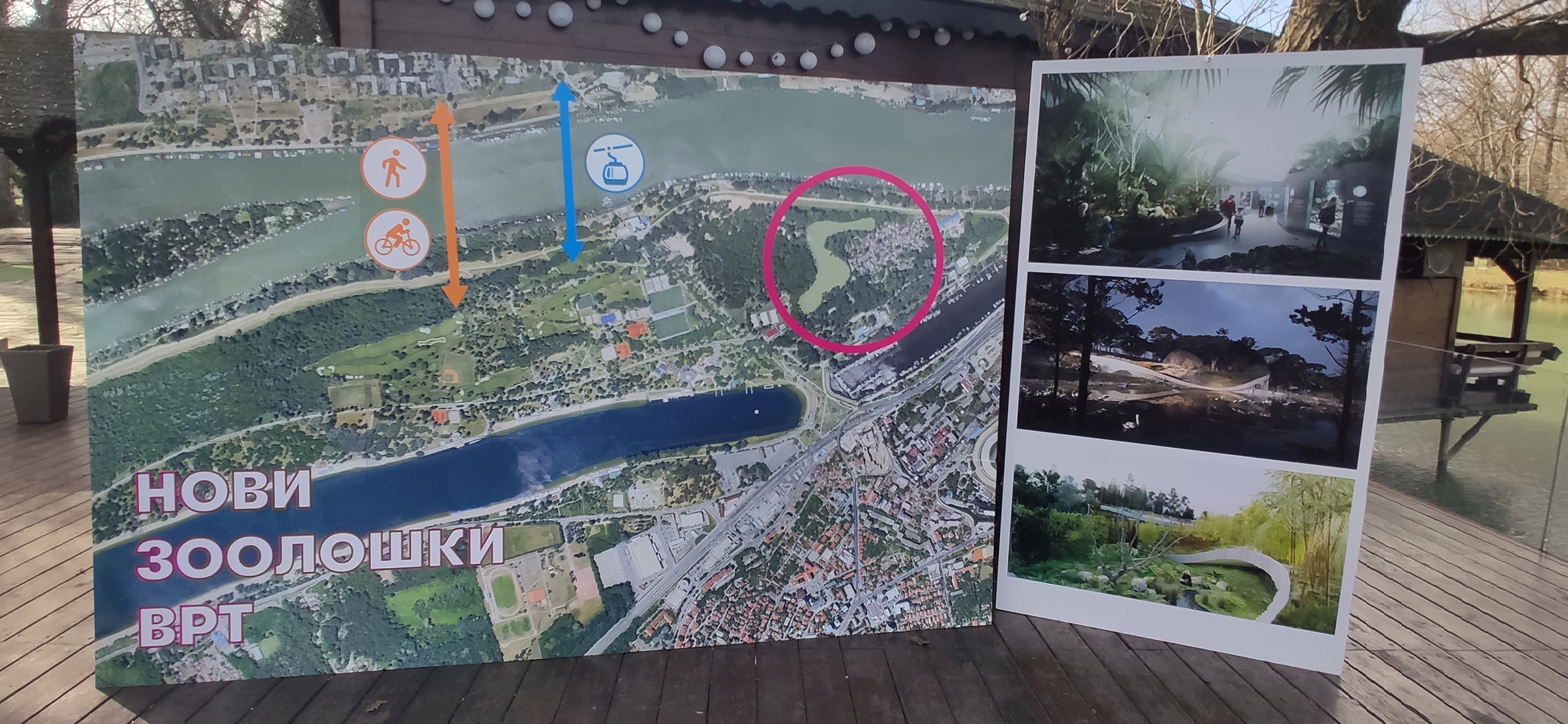 Novi zoološki vrt na adi, ada, pano