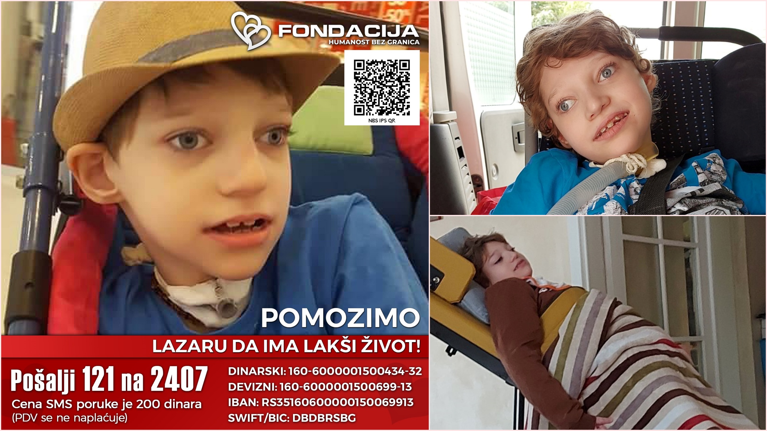 Lazar, humanitarna pomoć, lečenje, kombo Foto: Fondacija Humanost bez granica/Privatna arhiva