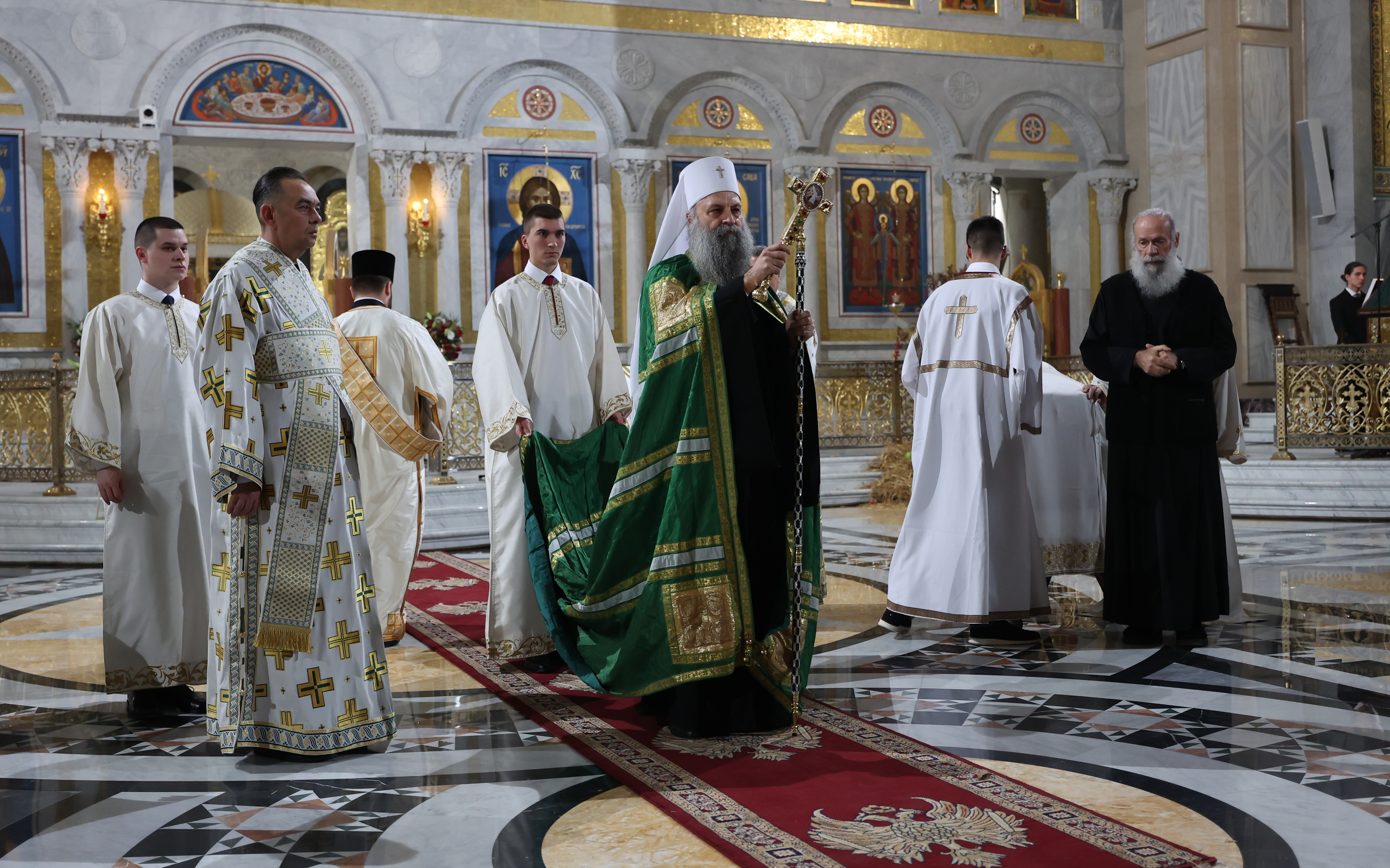 Midnight Christmas Liturgy in the Temple of St. Sava.Ponocna Bozicna liturgija u Hramu Svetog Save.