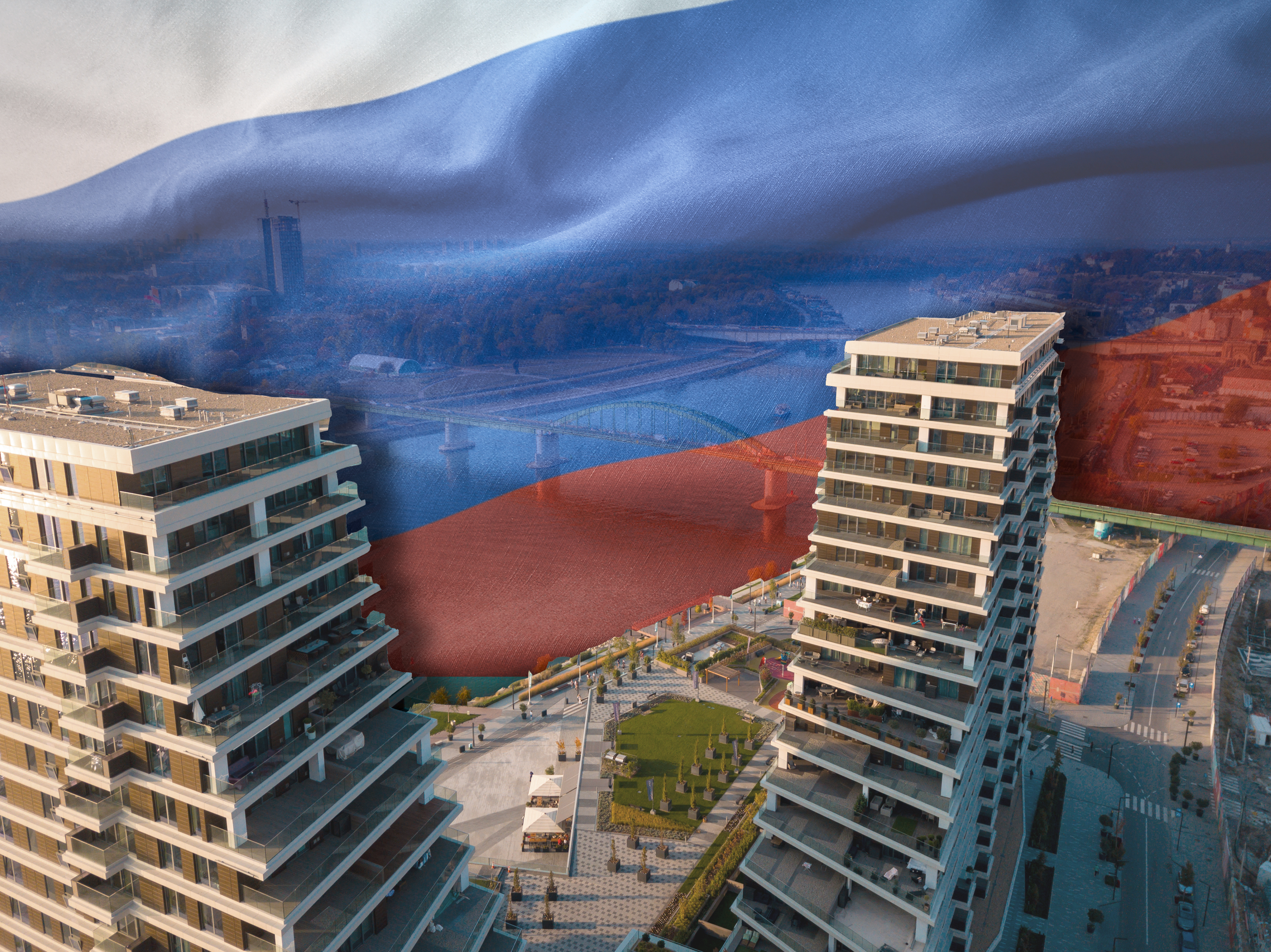 View from the top of Belgrade Waterfront towers, beograd na vodi, rusi, skupi stanovi