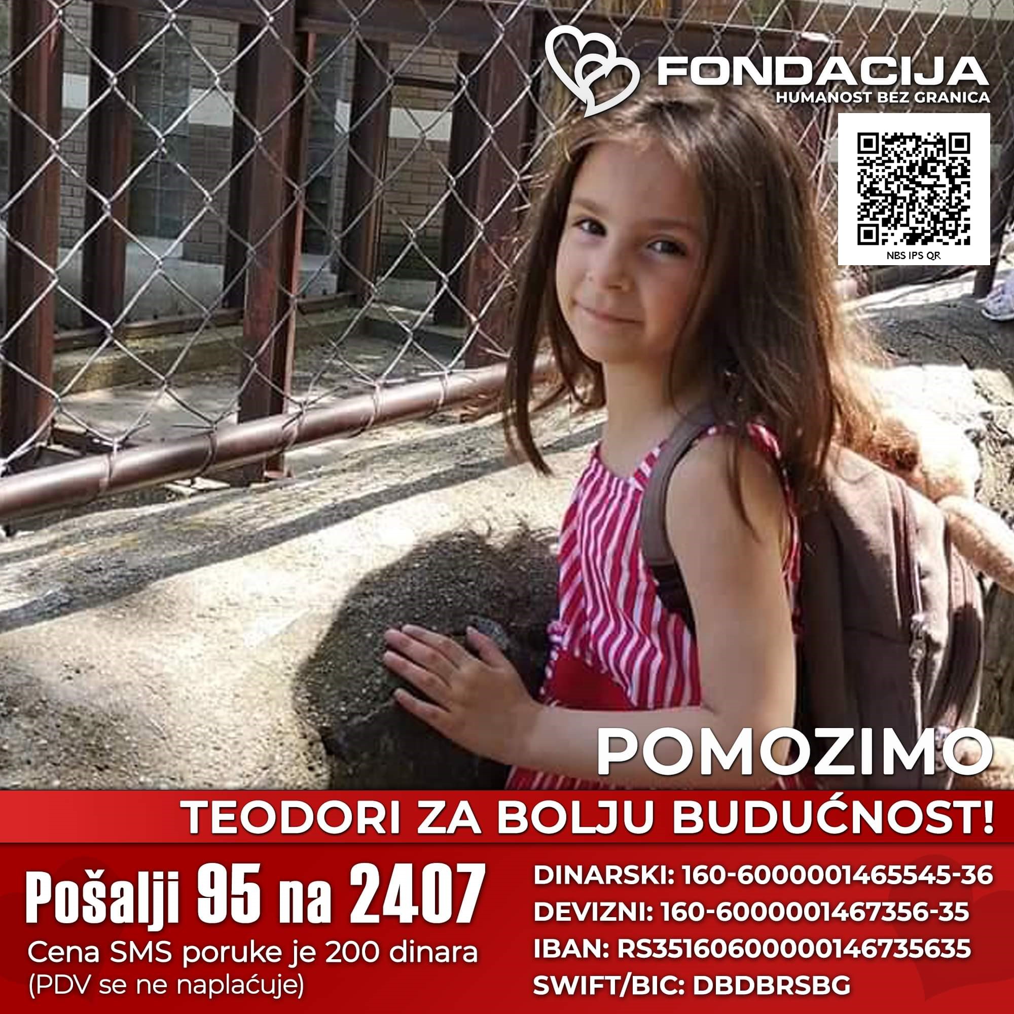 Teodora Kostadinović; Foto: Fondacija Humanost bez granica/Privatna arhiva