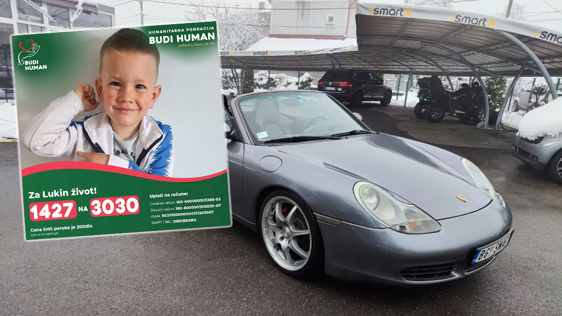 Luka Stajković, humanitarna akcija, licitacija, Porše, kombo Foto: Instagram/icitovicsasa/Humanitarna fondacija Budi human