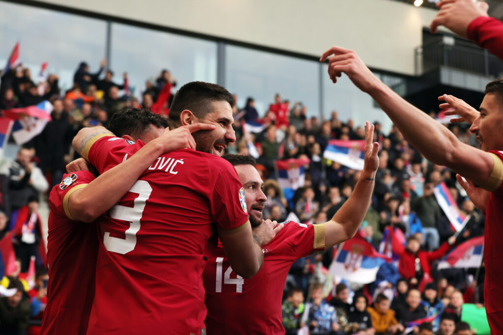 Leskovac 19.11.2023. Utakmica Srbija Bugarska, kfalifikacije za evropsko prvenstvo, stadion Dubočica u Leskovcu