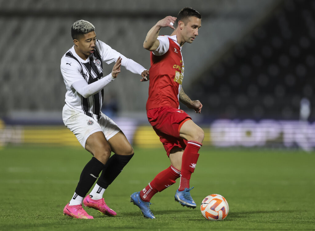 during the Mozzart Super Liga 2023/2024 match between Partizan and Vojvodina at stadium FK Partizan (JNA) on December 02, 2023 in Belgrade, Serbia. (Photo by Srdjan Stevanovic/Starsport.rs ©)
