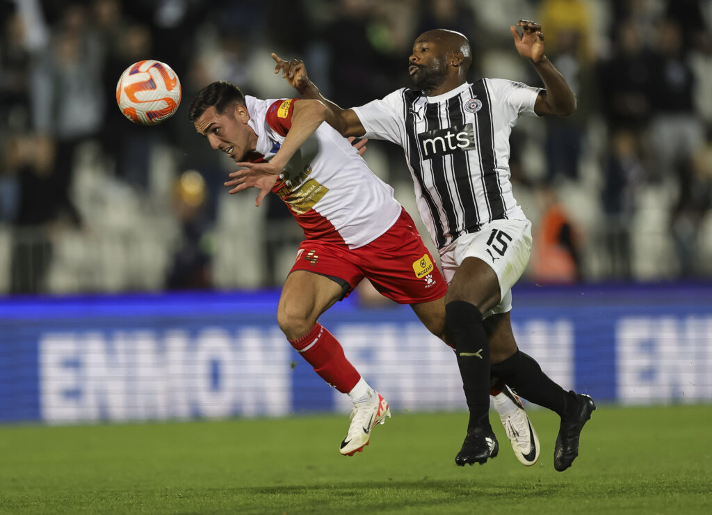 during the Mozzart Super Liga 2023/2024 match between Partizan and Vojvodina at stadium FK Partizan (JNA) on December 02, 2023 in Belgrade, Serbia. (Photo by Srdjan Stevanovic/Starsport.rs ©)
