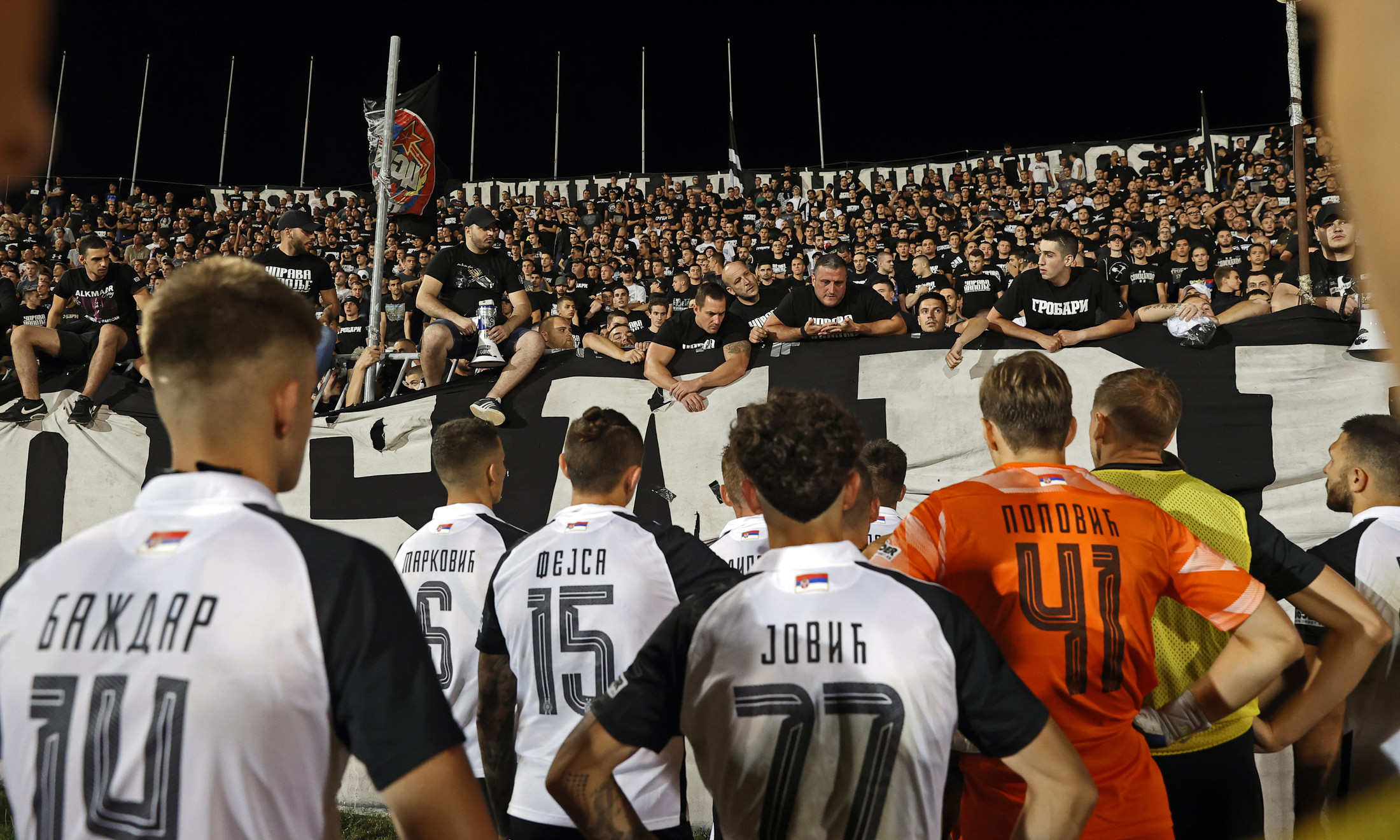 FK Partizan, AEK, grobari