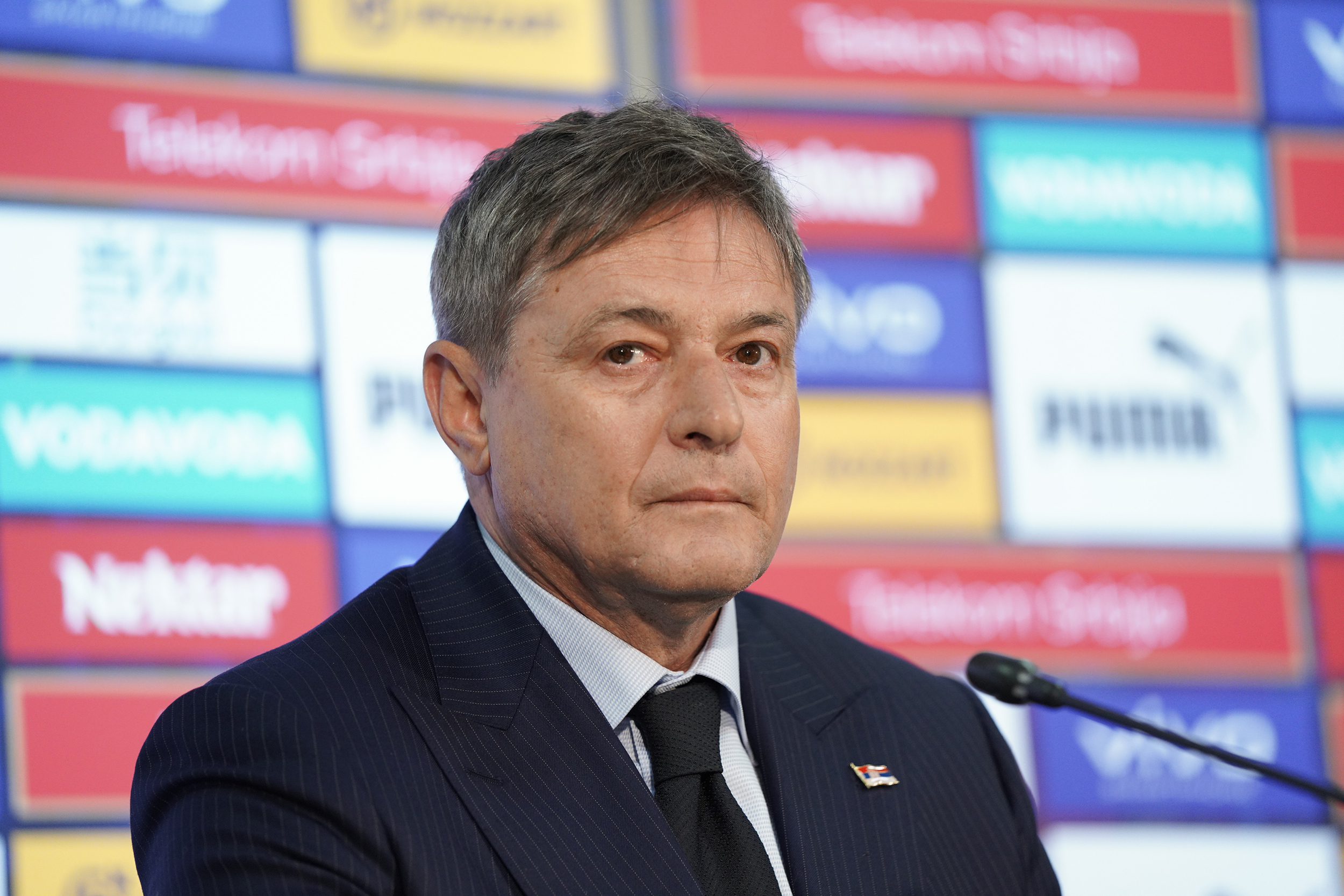 Stara Pazova, 12. juna 2023 - Konferencija za medije  selektora Fudbalske reprezentacije Srbije Dragana Stojkovića. FOTO TANJUG/ STRAHINJA AĆIMOVIĆ/bs
