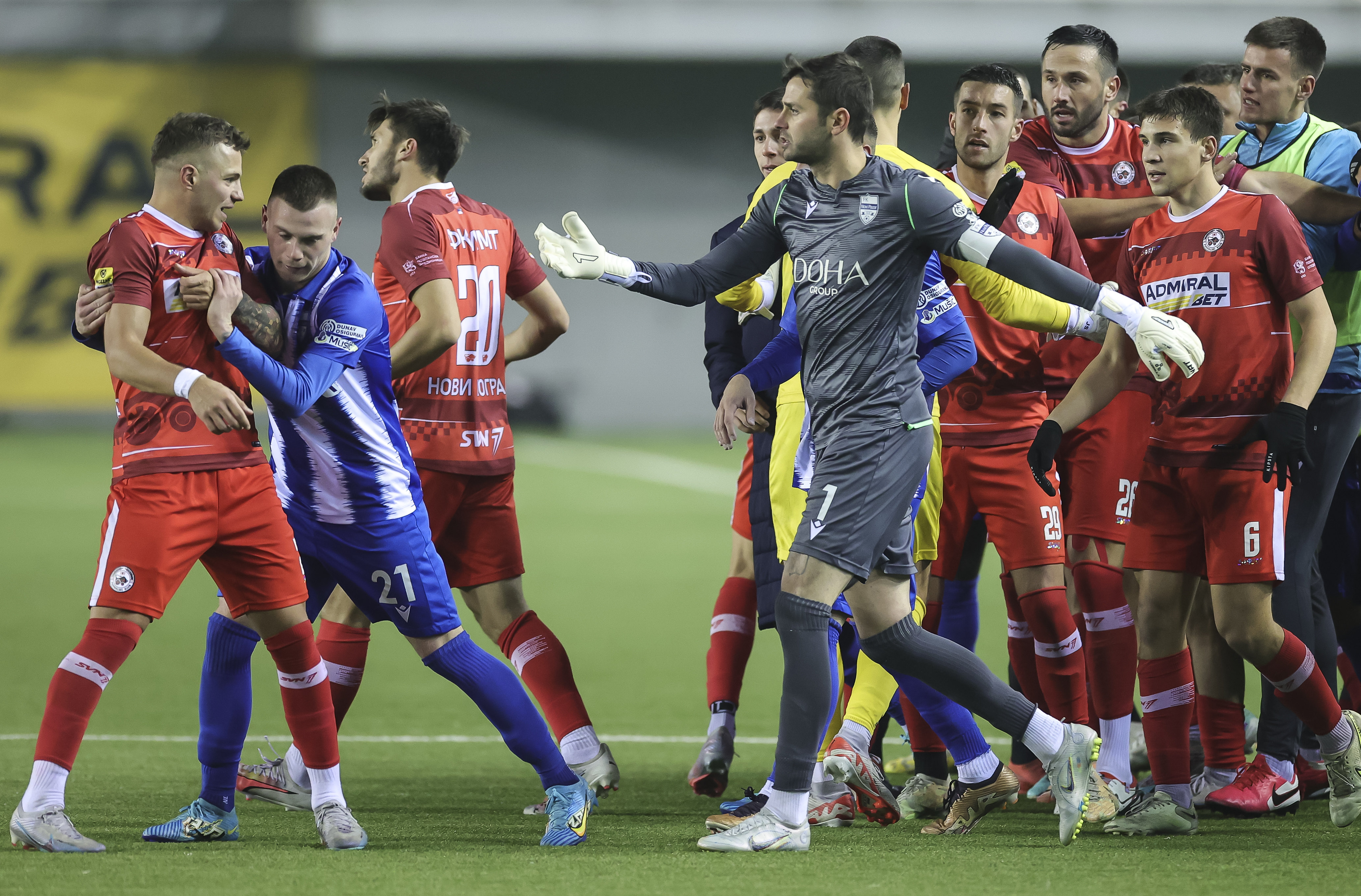 during the Mozzart Super Liga Season 2023/2024 match between FK IMT and FK Novi Pazar at stadium Vozdovac on December 10, 2023 in Belgrade, Serbia. (Photo by Srdjan Stevanovic/Starsport.rs ©)
