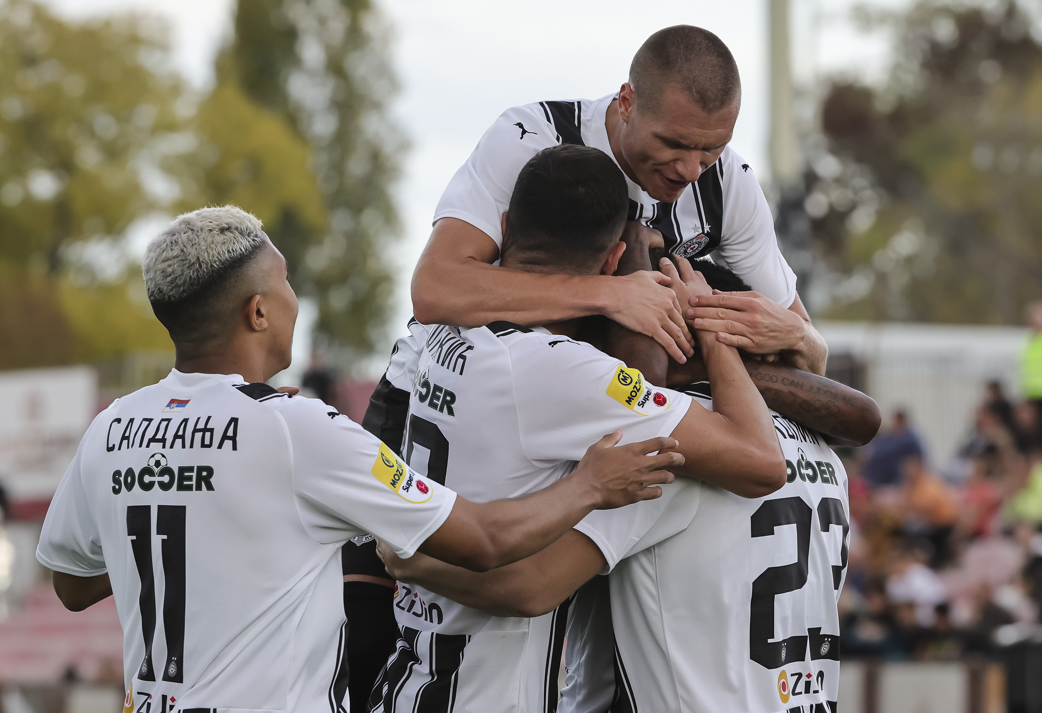 during the Mozzart Super Liga 2023/2024 match between Radnicki 1923 v Partizan at stadium Cika Daca on October  25, 2023 in Kragujevac, Serbia. (Photo by Srdjan Stevanovic/Starsport.rs ©)