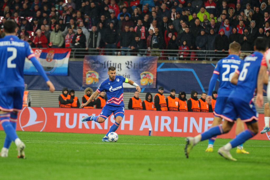 LEIPZIG, GERMANY - OCTOBER 25: during the UEFA Champions League group G match between RB Leipzig and FK Crvena Zvezda on October 25, 2023 in Leipig, Germany. (Photo by: Dimitrije Vasiljevic/STARSPORT)