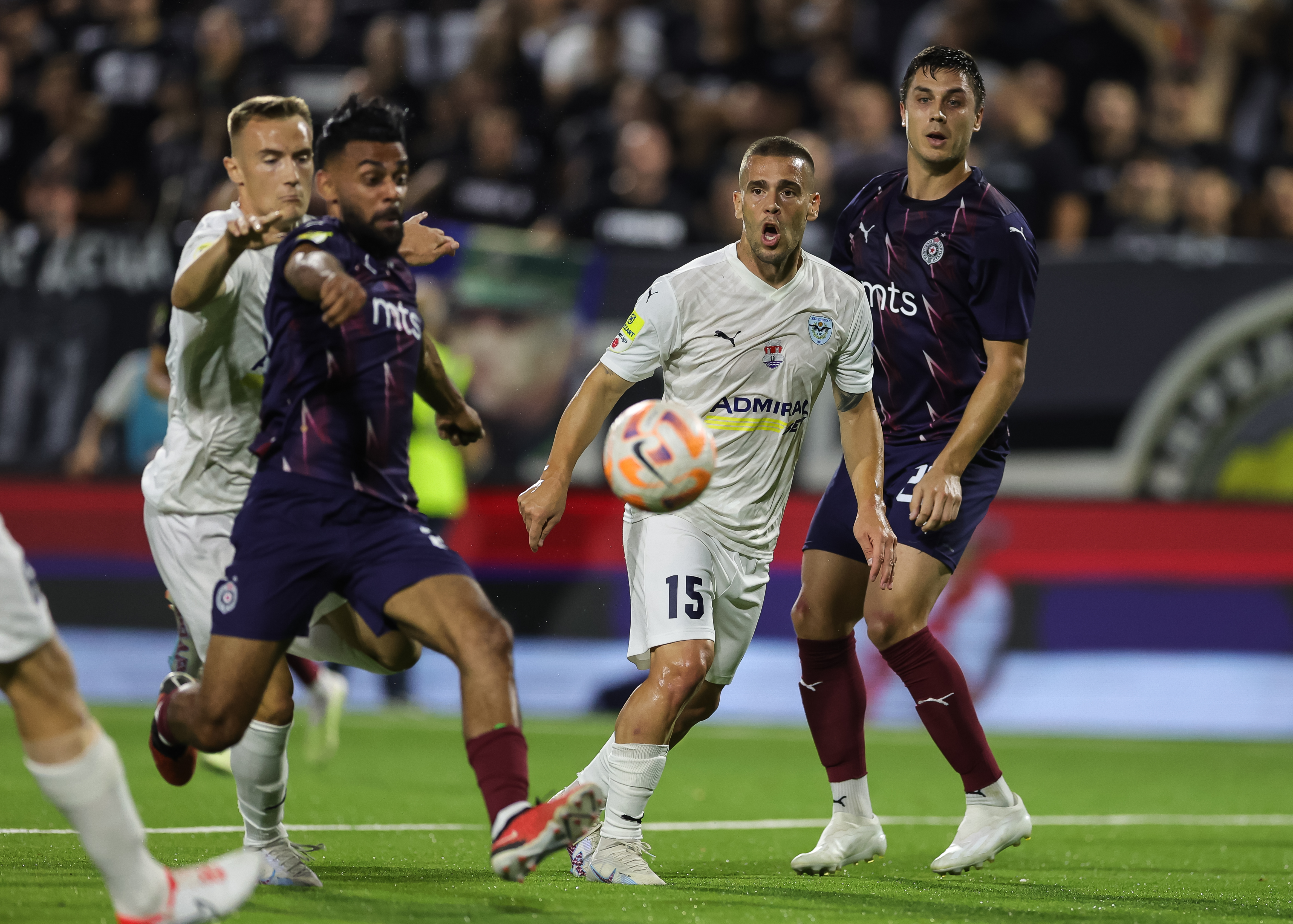 during the Mozzart Super Liga 2023/2024 match between Zeleznicar Pancevo and FK Partizan at stadium SC Mladost Pancevo on September 22, 2023 in Novi Sad, Serbia. (Photo by Srdjan Stevanovic/Starsport.rs ©)