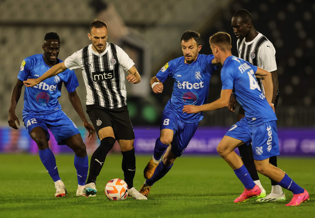 during the Mozzart Super Liga 2023/2024 match between Partizan and Mladost Lucani at stadium Partizan (JNA) on October  07, 2023 in Belgrade, Serbia. (Photo by Srdjan Stevanovic/Starsport.rs ©)