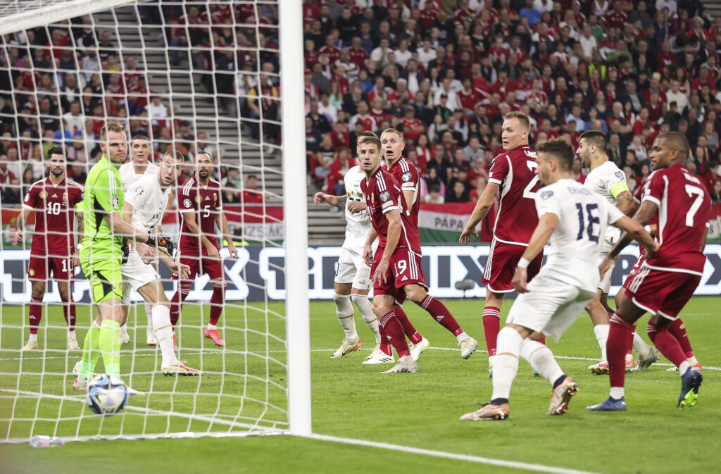 during the UEFA EURO Qualifiers group G Season 2023/2024 match between Hungary and Serbia at stadium Puskas Arena on October 14, 2023 in Budapest, Hungary. (Photo by Srdjan Stevanovic/Starsport.rs ©)