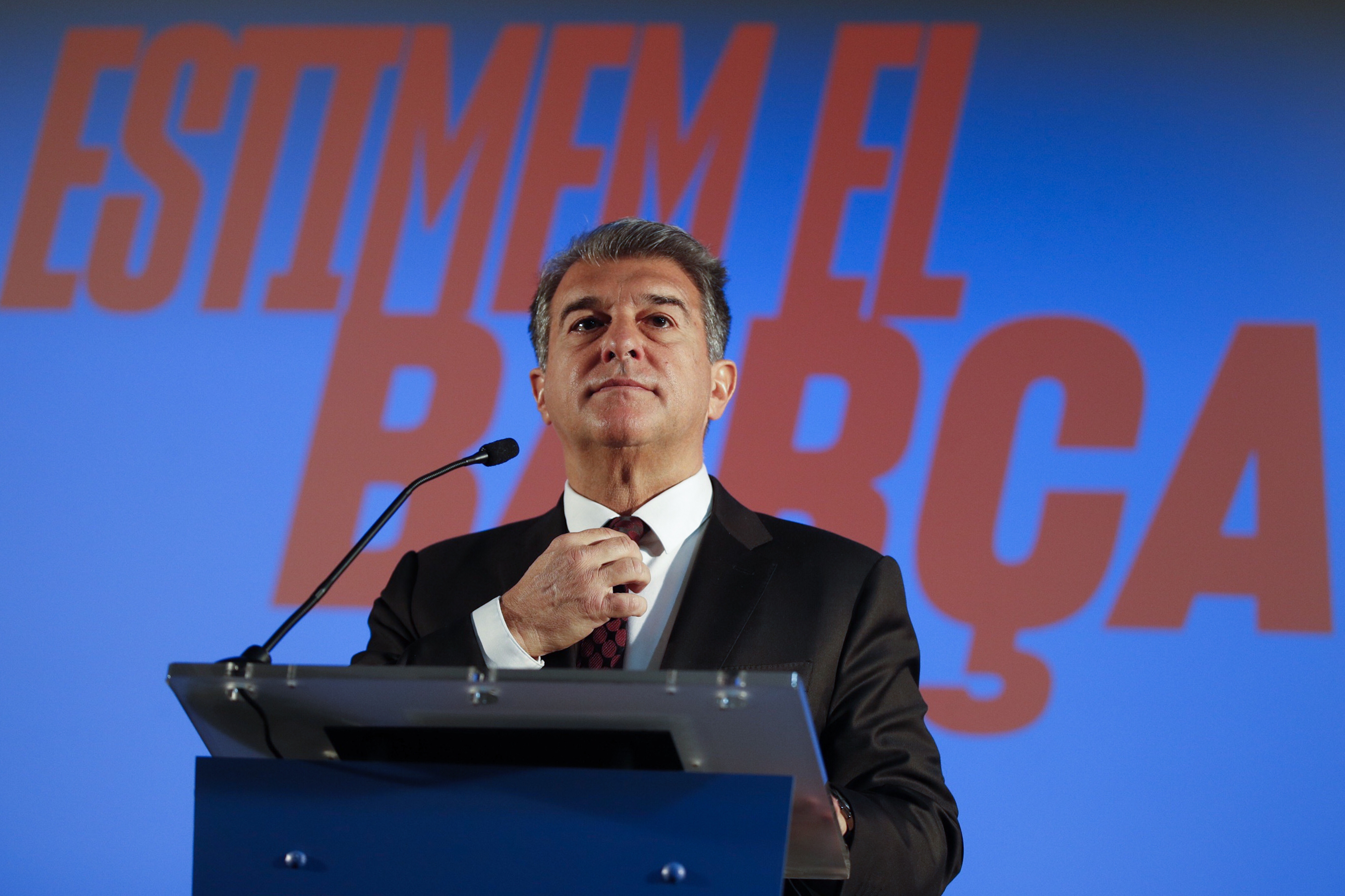 Press conference of Barcelona FC presidant candidate Joan Laporta
