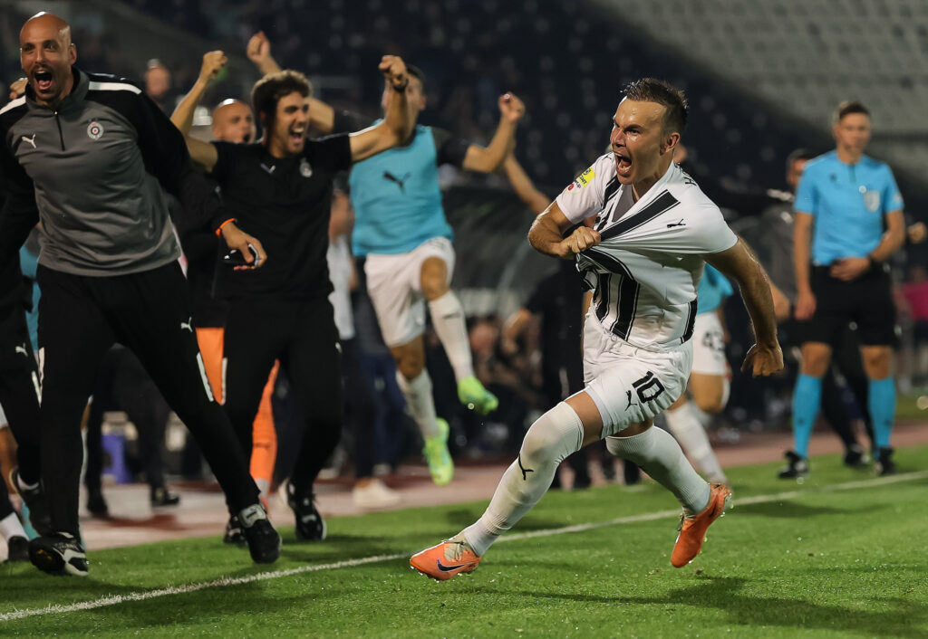 during the UEFA Conference League 2023/2024 qualifiers match between Partizan and Sabah on stadium FC (JNA) on August  17, 2023 in Belgrade, Serbia. (Photo by Srdjan Stevanovic/Starsport.rs ©)
