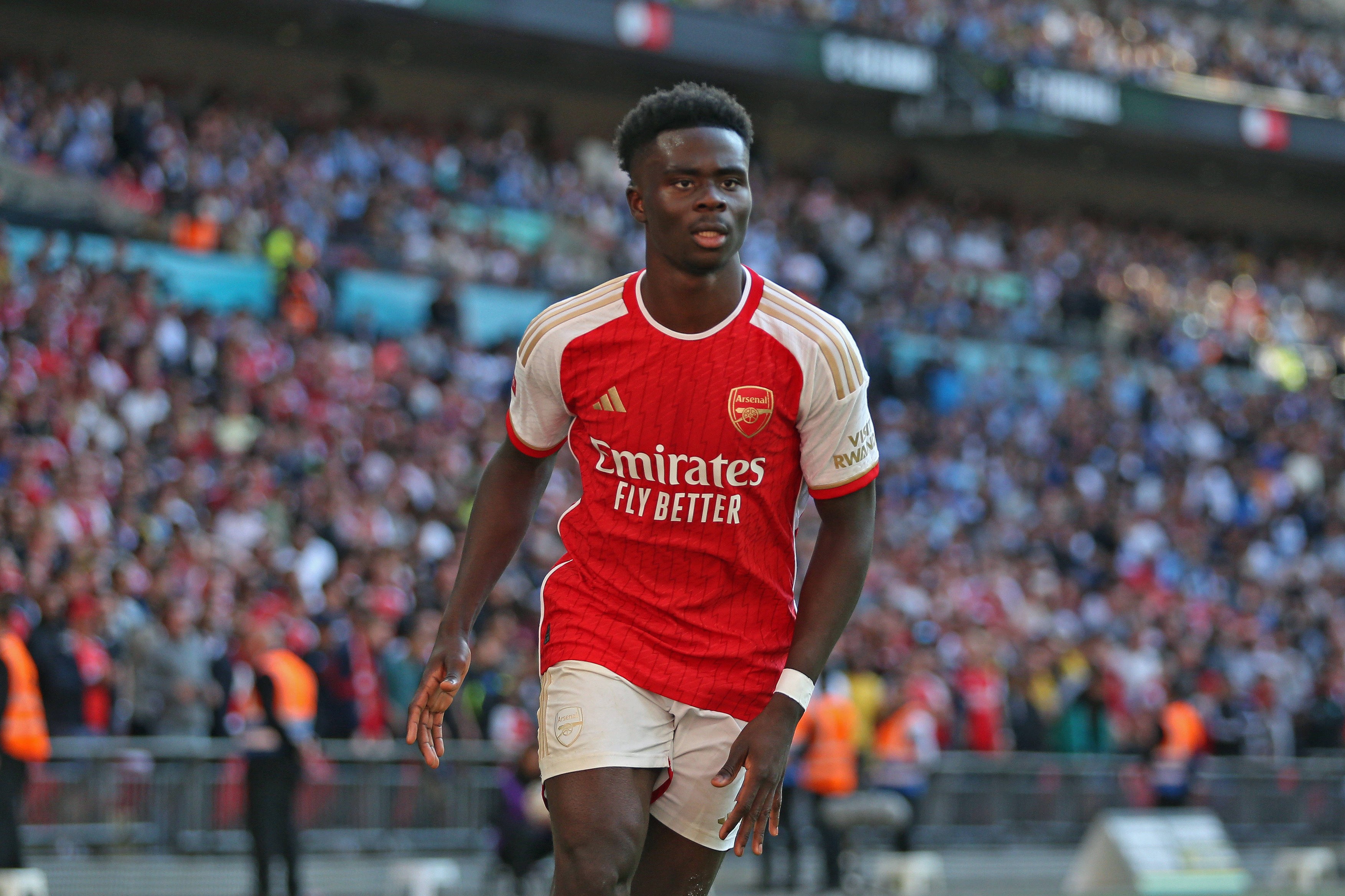 London, August 6th 2023: Bukayo Saka of Arsenal during the FA Community Shield Final football match between Arsenal and