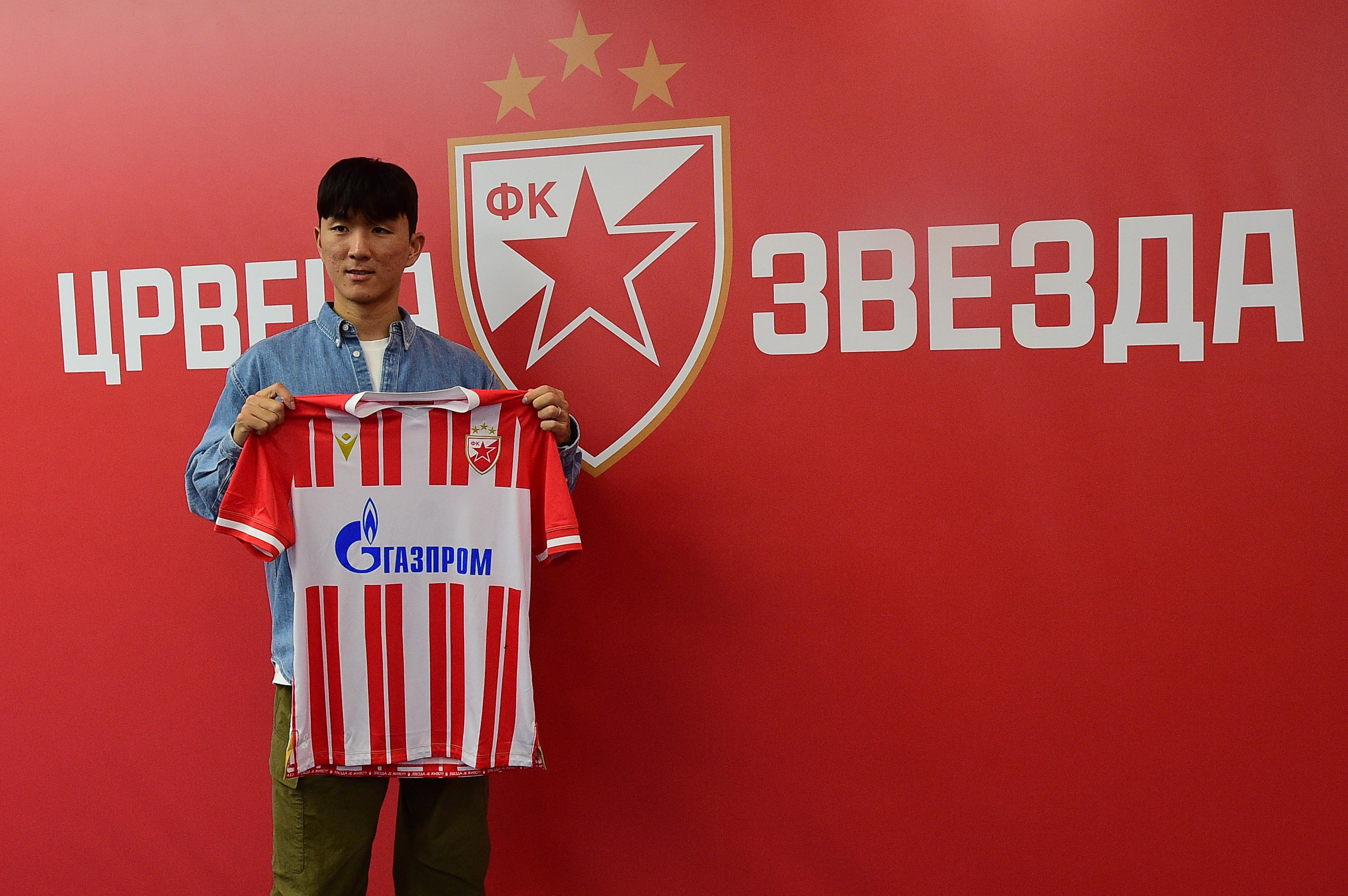 Sports director Mitar Mrkela presented Hvang In Bom, new fc Crvena Zvezda player on press conference held at Rajko Mitic stafium on 14.09.2023, Belgrade, Serbia(Photo by Dusan Milenkovic/Starsport.rs ©)