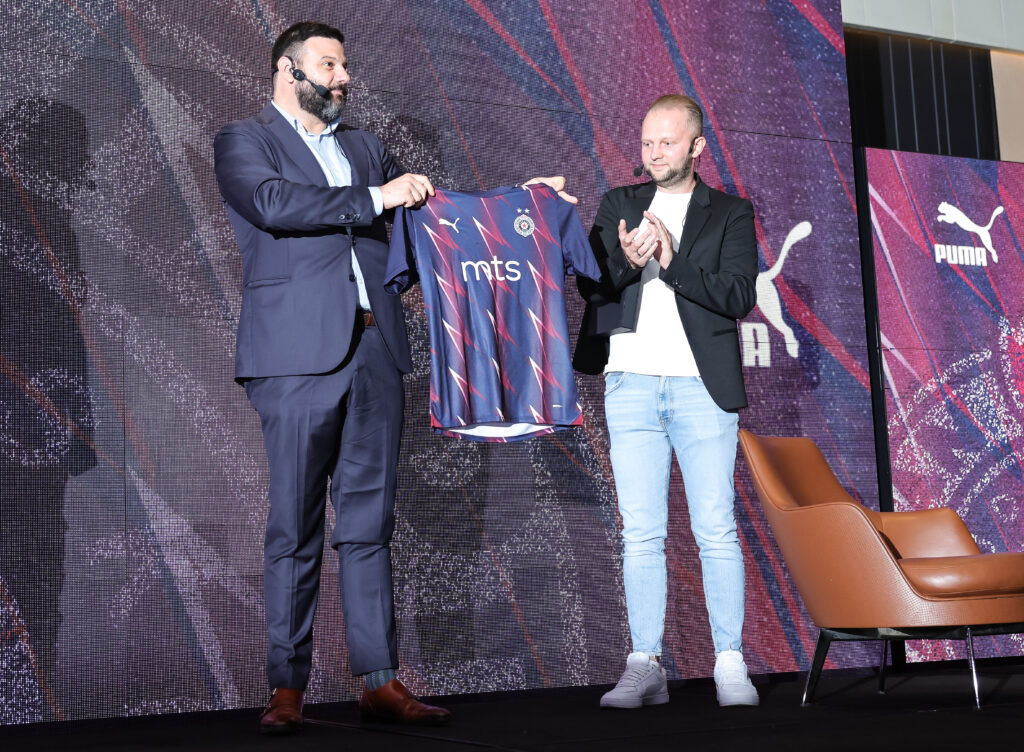 during the promotion of the new jersey, shirt, promocija novog dresa for the season 2023/24 on July 17, 2023 in Belgrade, Serbia. (Photo by Srdjan Stevanovic/Starsport.rs ©)