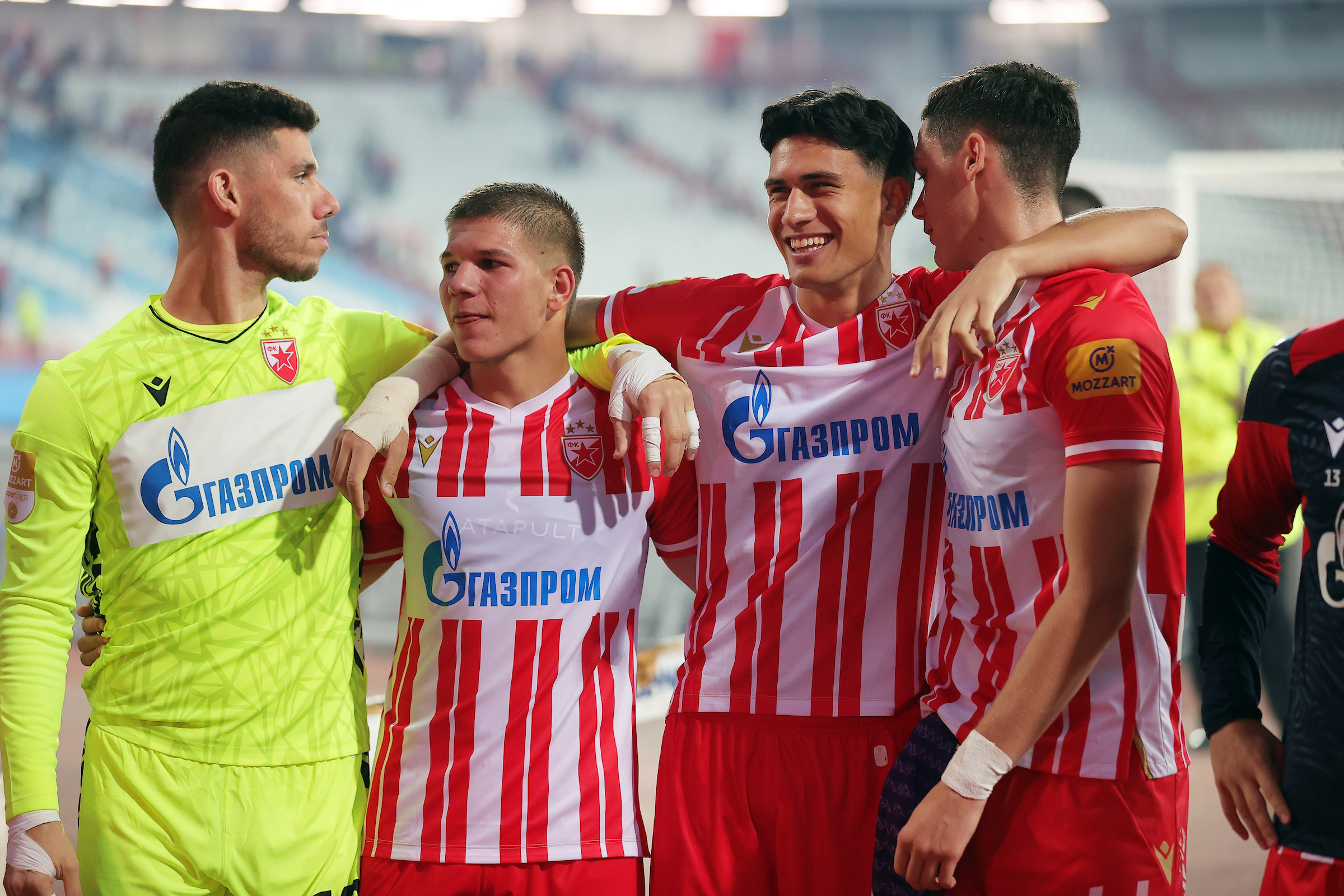 Red Star's goalkeeper Omri Glazer Red Star's Jovan Mijatovic Red Star's Marko Stamenic Crvena Zvezda - Fiorentina, prijateljska, pripremna utakmica
26.7.2023. Beograd, Srbija
foto: Pedja Milosavljevic/STARSPORT