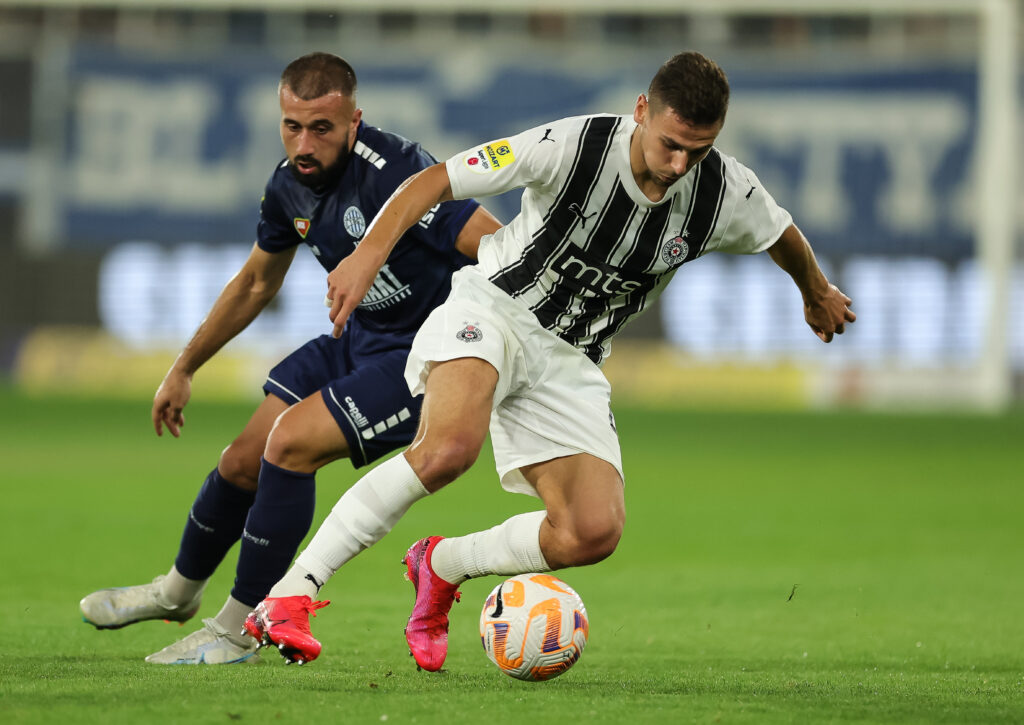 during the Mozzart Super Liga 2023/2024 match between FK TSC Backa Topola and FK Partizan at stadium TSC Arena on July 29, 2023 in Beograd, Serbia. (Photo by Srdjan Stevanovic/Starsport.rs ©)