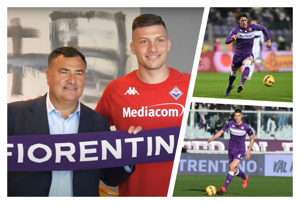 Luka Jović,Dušan Vlahović,  Nikola Milenkovic Fiorentina kombo