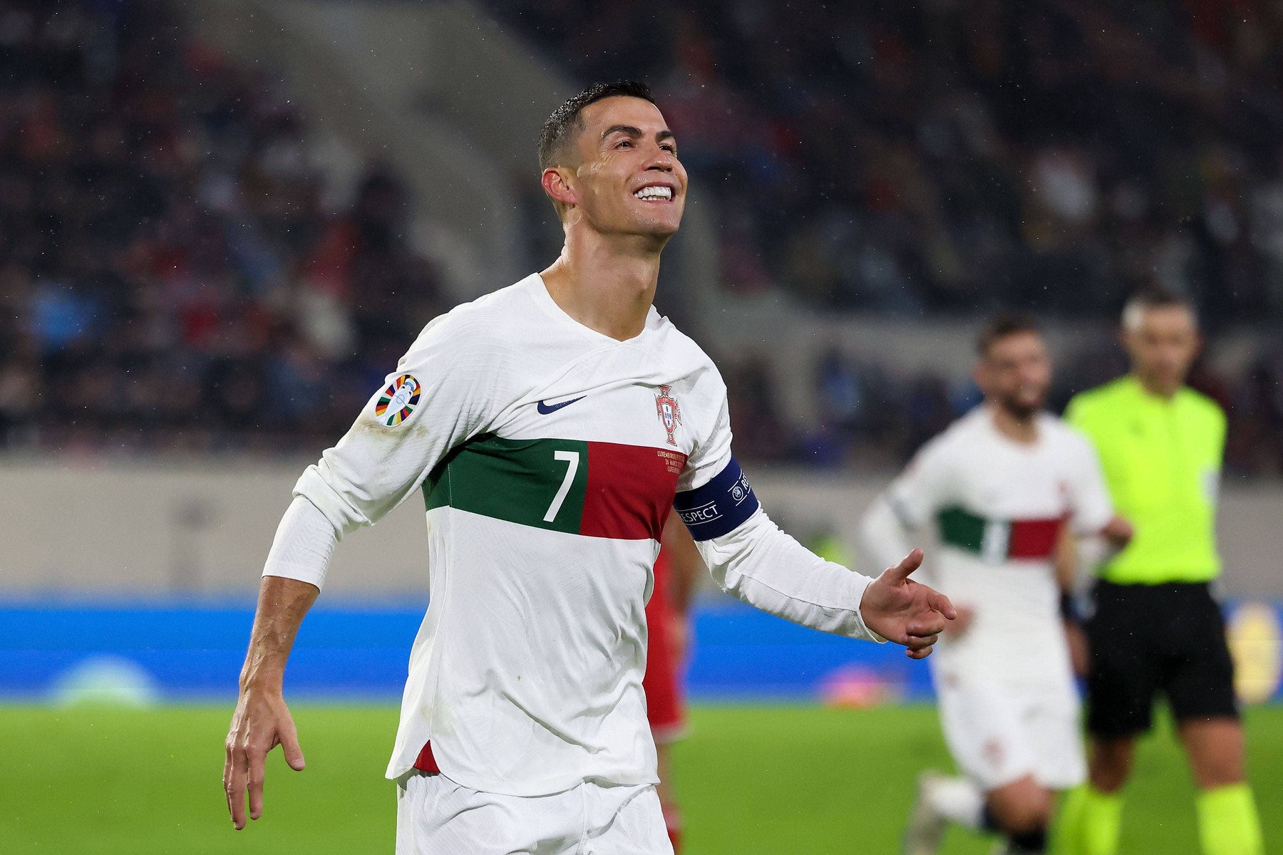 Luxembourg, 26.03.2023 EURO 2024 Qualifiers Group J Luxembourg - Portugal v.l., Cristiano Ronaldo (Portugal) Torjubel, G