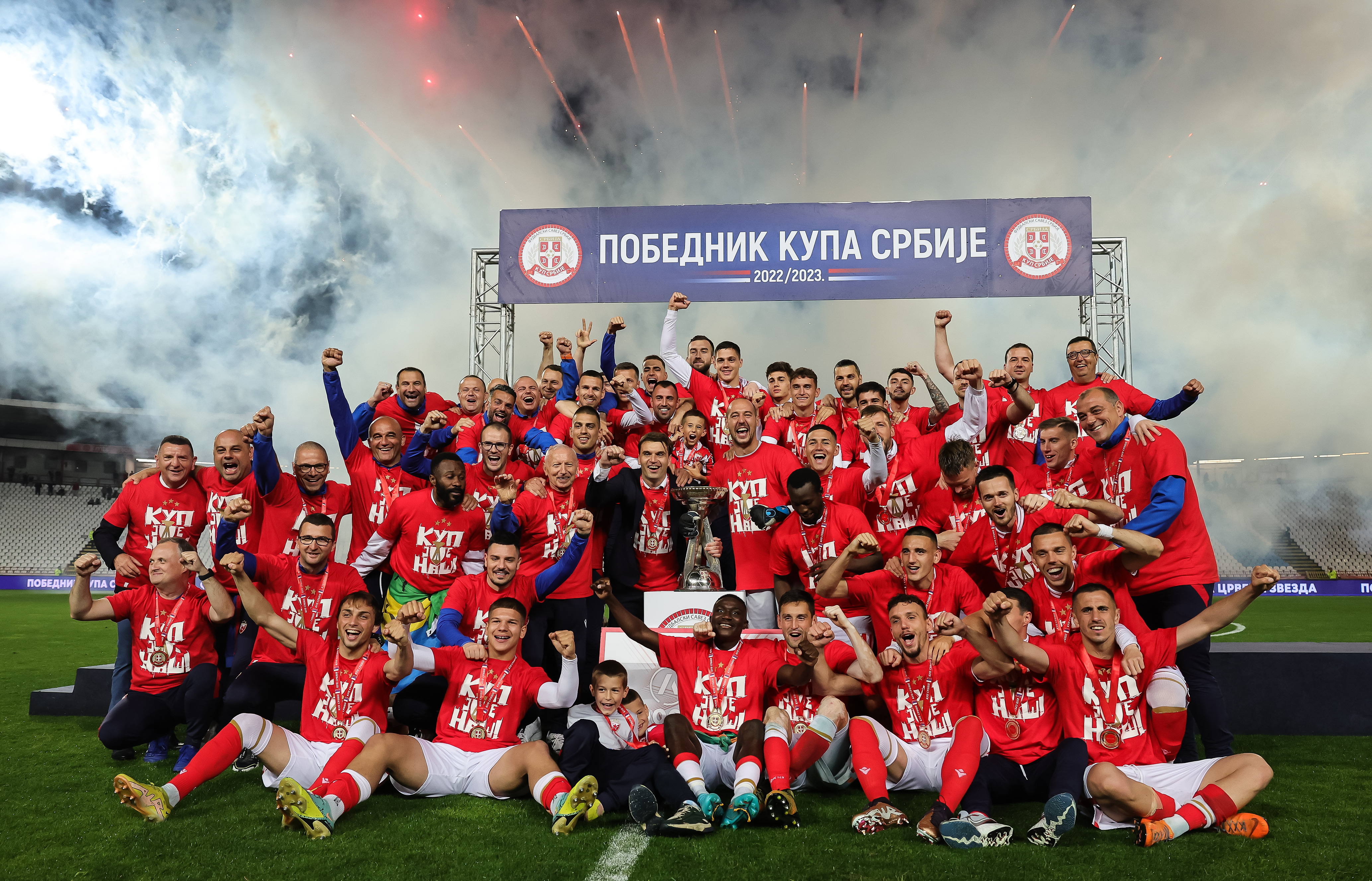 during the Serbia Cup Kup Srbije Final match between Crvena Zvezda and Cukaricki at stadium Rajko Mitic (Marakana) on May 25, 2023 in Belgrade, Serbia. (Photo by Srdjan Stevanovic/Starsport.rs ©)