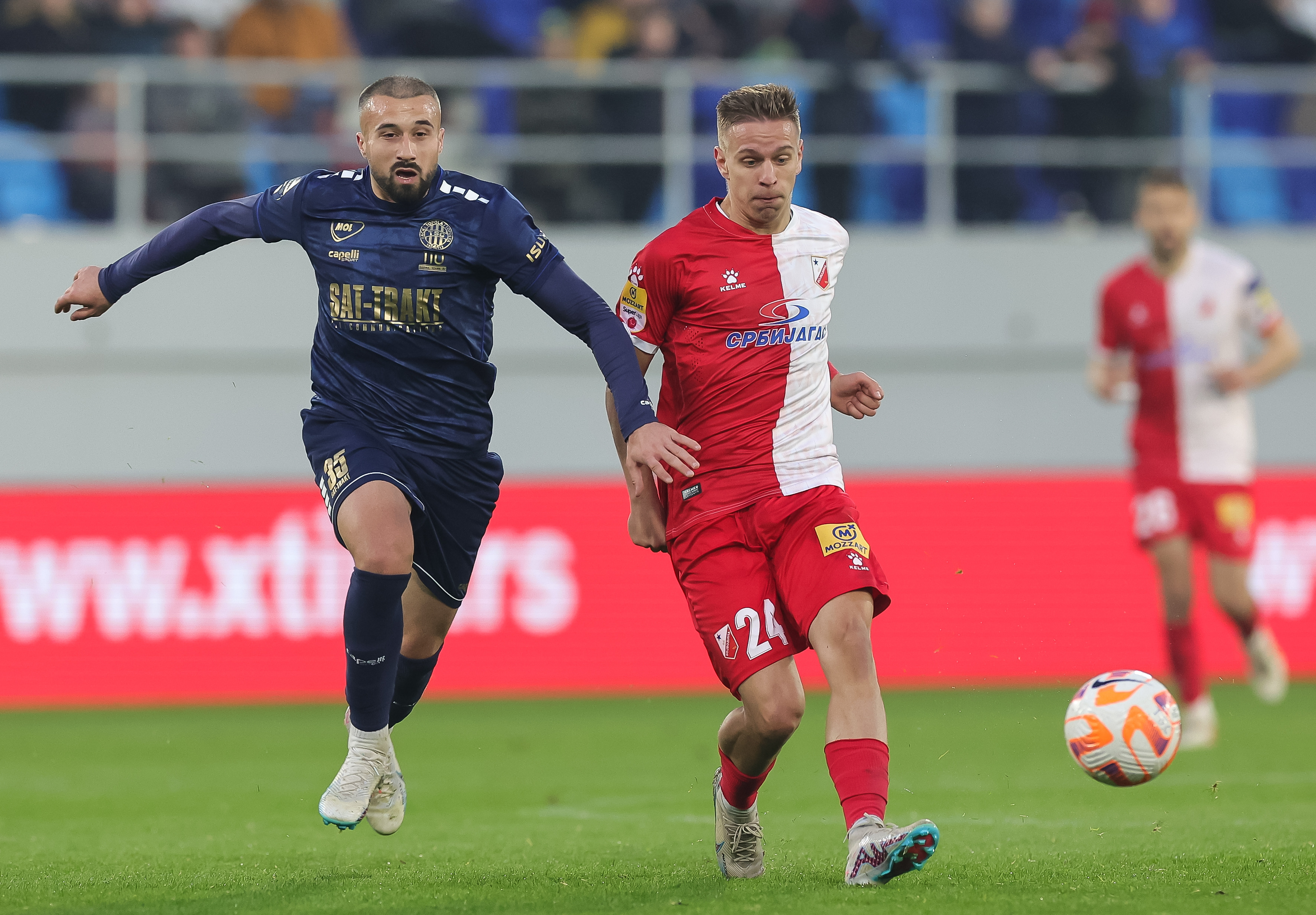 during the Mozzart Super Liga 2022/2023 match between TSC and Vojvodina at stadium TSC Arena on April 07, 2023 in Backa Topola, Serbia. (Photo by Srdjan Stevanovic/Starsport.rs ©)