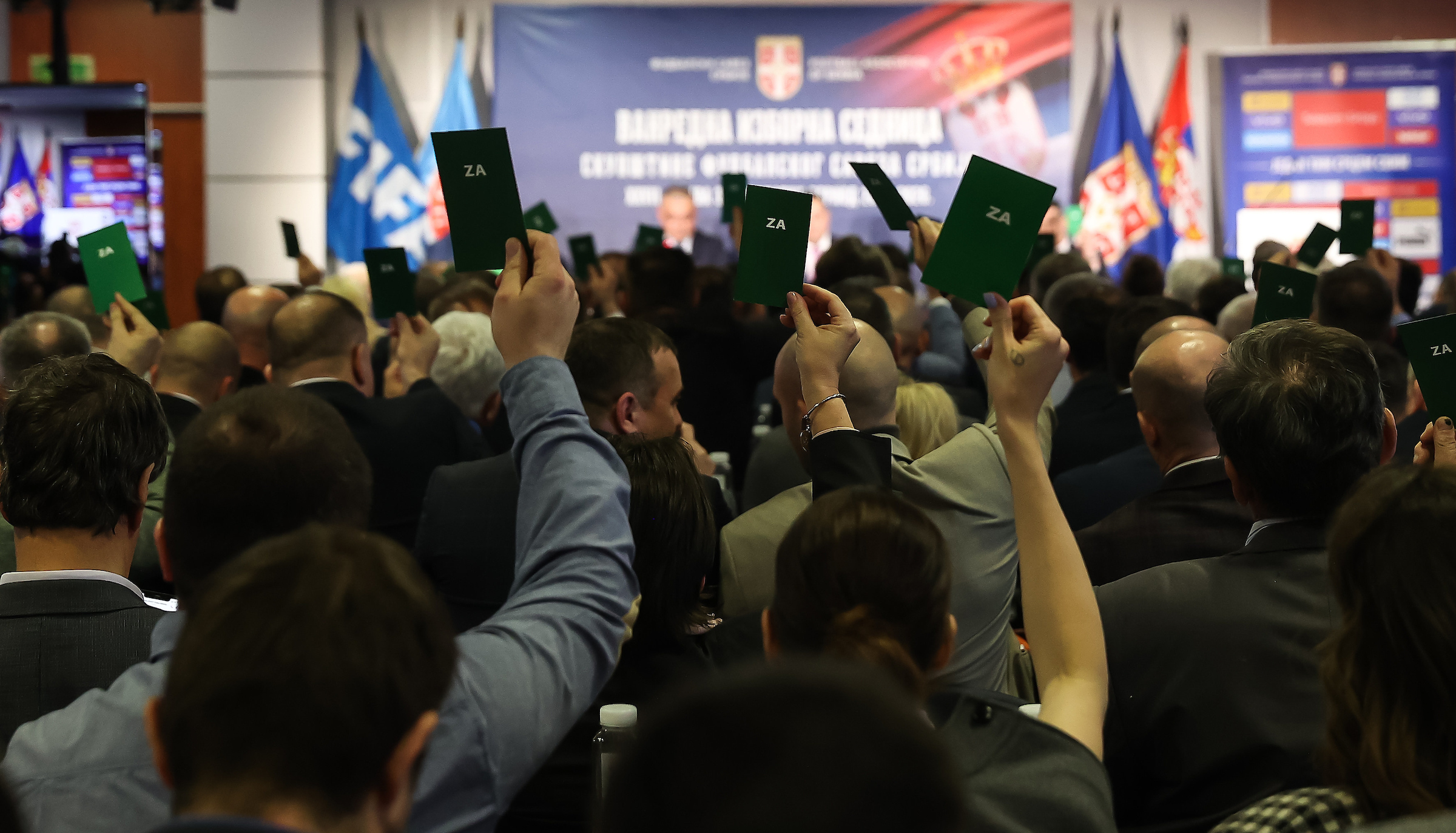 during the Extraordinary Elections Vanredna Izborna Skupstina Fudbalskog Saveza Srbije at Sports center of Serbia Football Federation on March14, 2023 in Stara Pazova, Serbia. (Photo by Pedja MilosavljevicStarsport.rs ©)