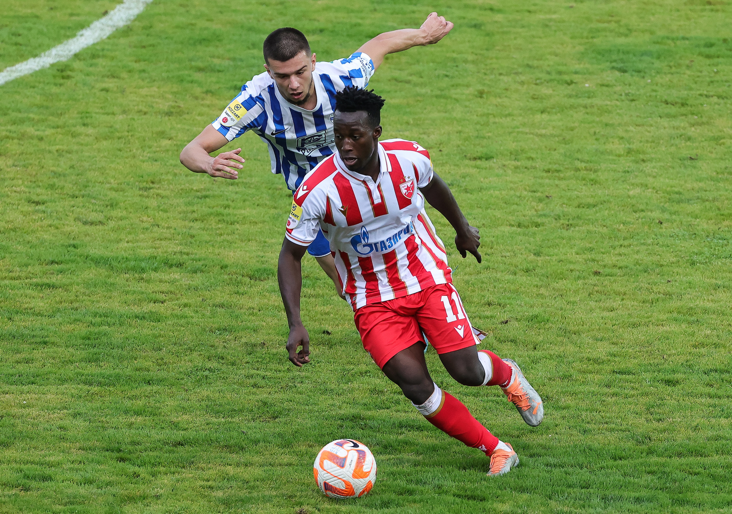 Novi Pazar v Crvena Zvezda, Mozzart Super Liga 2022/2023 at stadium Cazcoin Arena on September 11, 2022 in Novi Pazar, Serbia. (Photo by Srdjan Stevanovic/Starsport.rs ©)