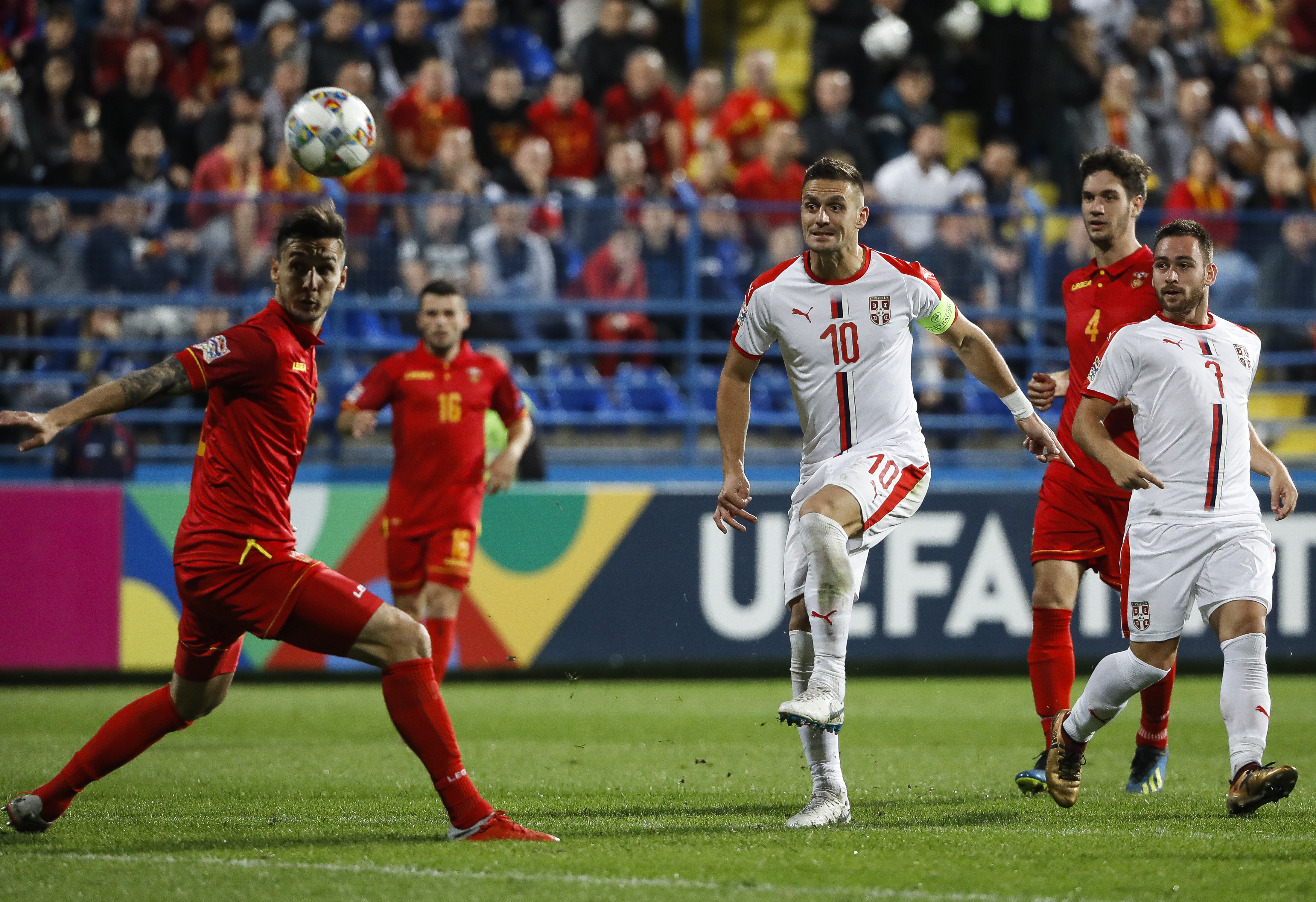 Fudbal Football - UEFA Nations League Group Stage - League C - Group 4
Crna Gora v Srbija 
Dusan Tadic (C) Zarko Tomasevic (C)
Podgorica, 11.10.2018.
foto: Srdjan Stevanovic/Starsportphoto ©