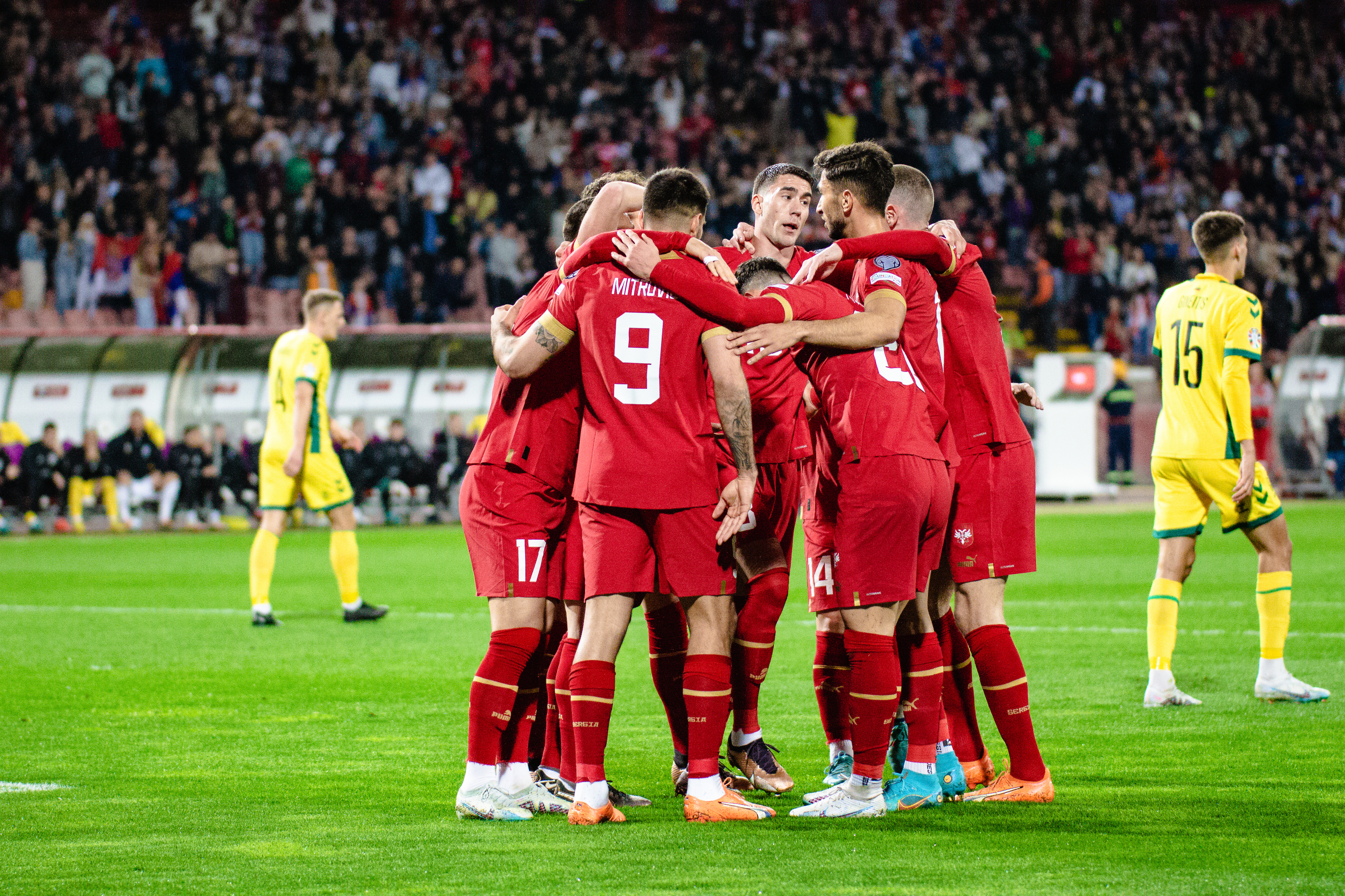 BELGRADE, SERBIA - MARCH 24: during the UEFA EURO 2024 qualifying round group G match between Serbia and Lithuania at Rajko Mitic Stadium on March 24, 2023 in Belgrade, Serbia. (Photo by: Andrija Sokovic/Starsport.rs)