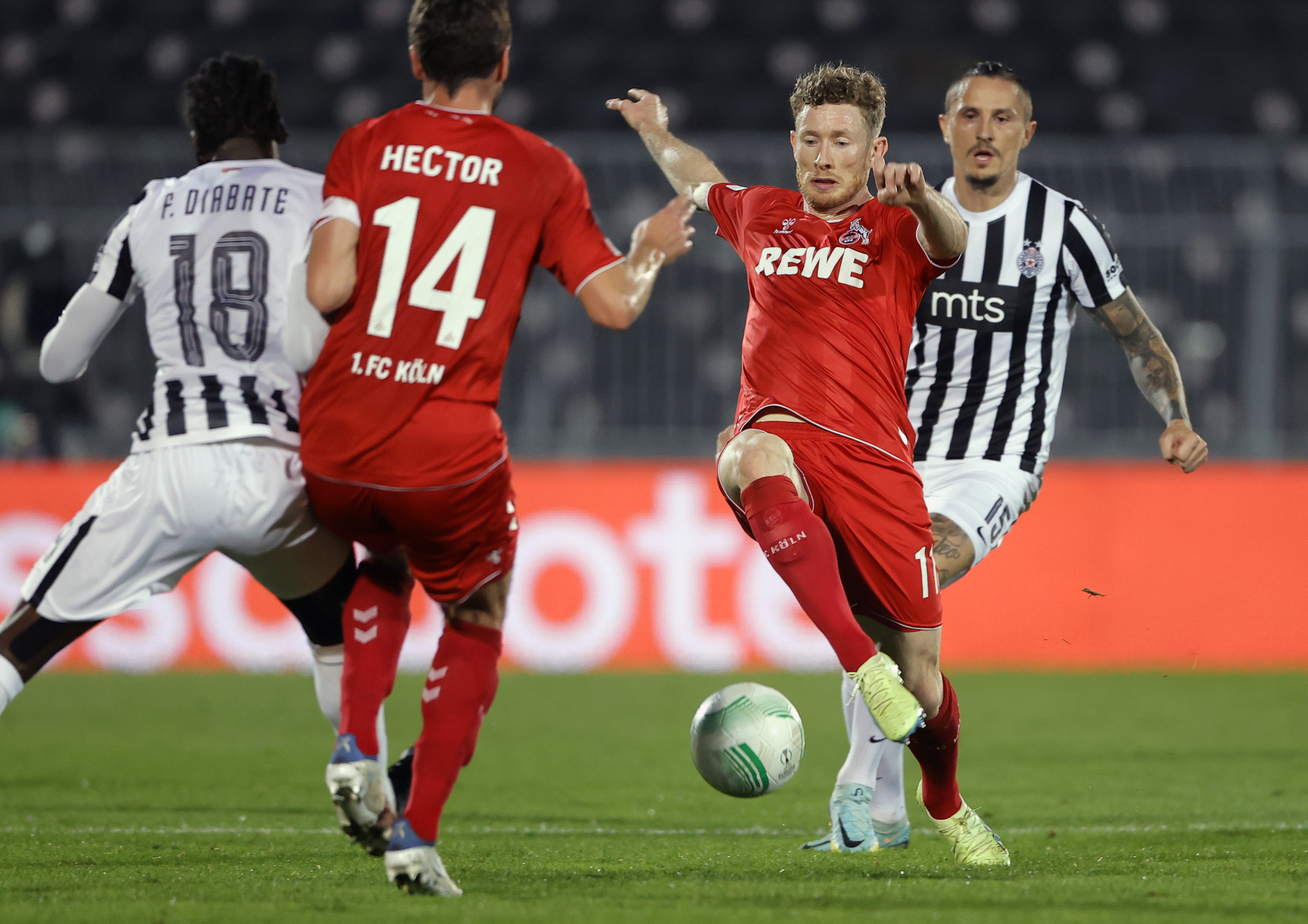 Florian Kainz UEFA Europa Conference League, group D football match between Partizan and Koln 13.10.2022.  photo: Pedja Milosavljevic / STARSPORT