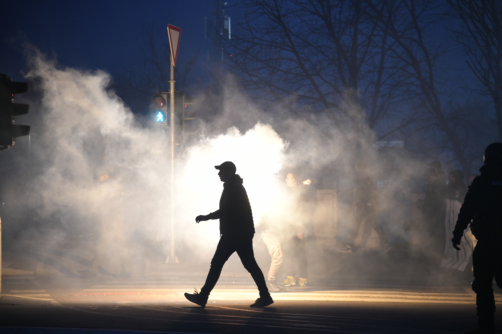 Beograd 23. februar 2023. Protest ispred stadiona Partizan, grobari južna tribina Foto:Nemanja Jovanović/Nova.rs