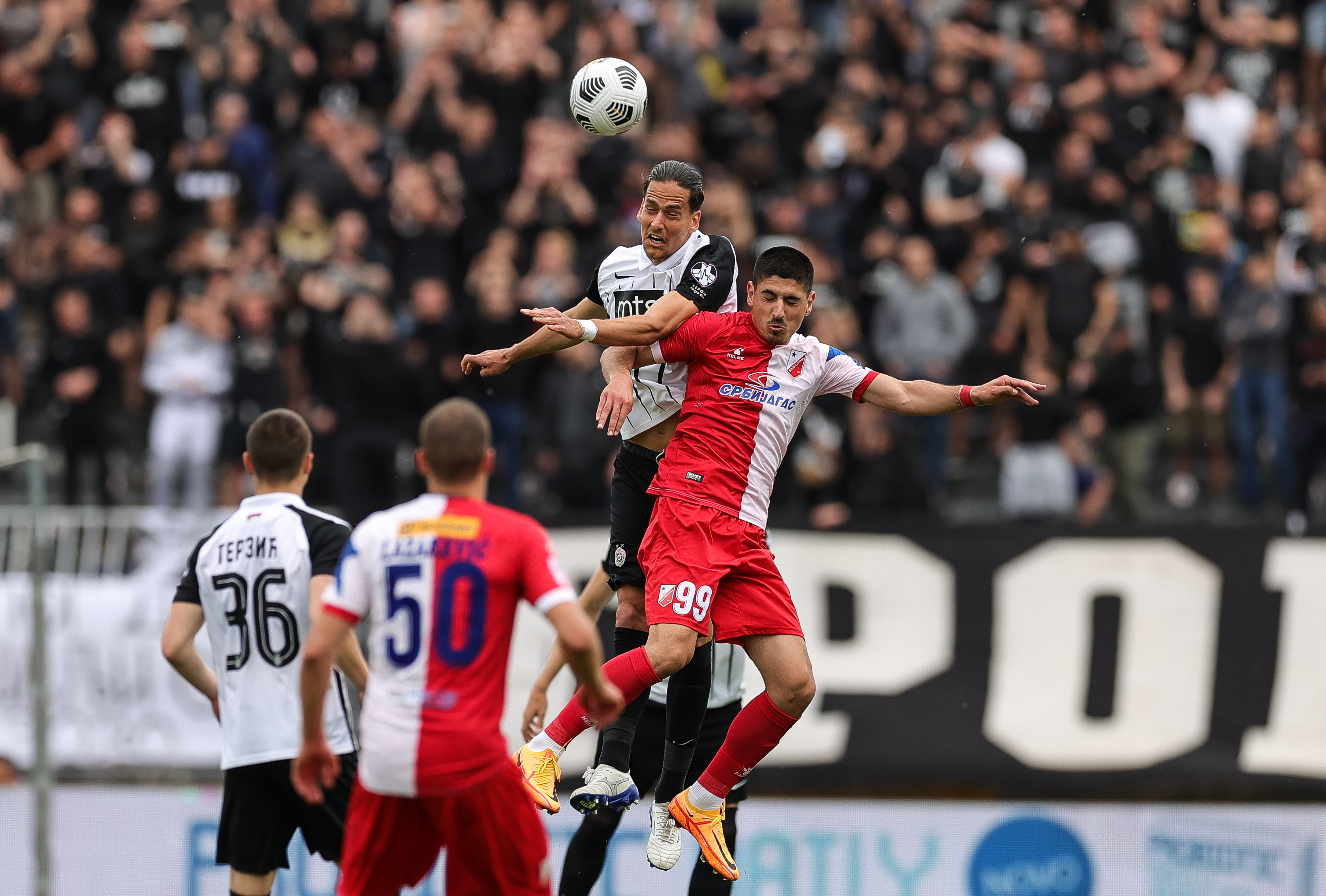 Marko Jevtovic (L) and Ivan Vukcevic
Fudbal-Super League Season 2021/2022
Partizan v Vojvodina
Beograd, 07.05.2022.
foto: Srdjan Stevanovic/Starsport.rs ©