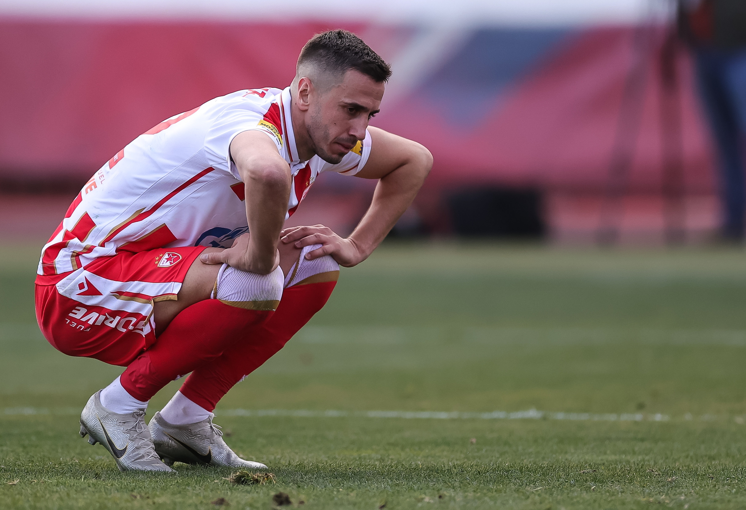 during the Mozzart Super Liga match between Crvena Zvezda and FK Cukaricki at stadium Rajko Mitic (Marakana) on February 18, 2022 in Belgrade, Serbia. (Photo by Srdjan Stevanovic/Starsport.rs ©)