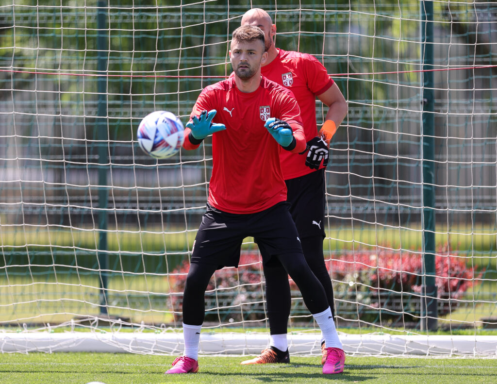 goalkeeper Marko Ilic (C) 
Fudbal-Fudbalski Savez Srbije-Trening
Stara Pazova, 01.06.2022.
foto: Starsport.rs ©