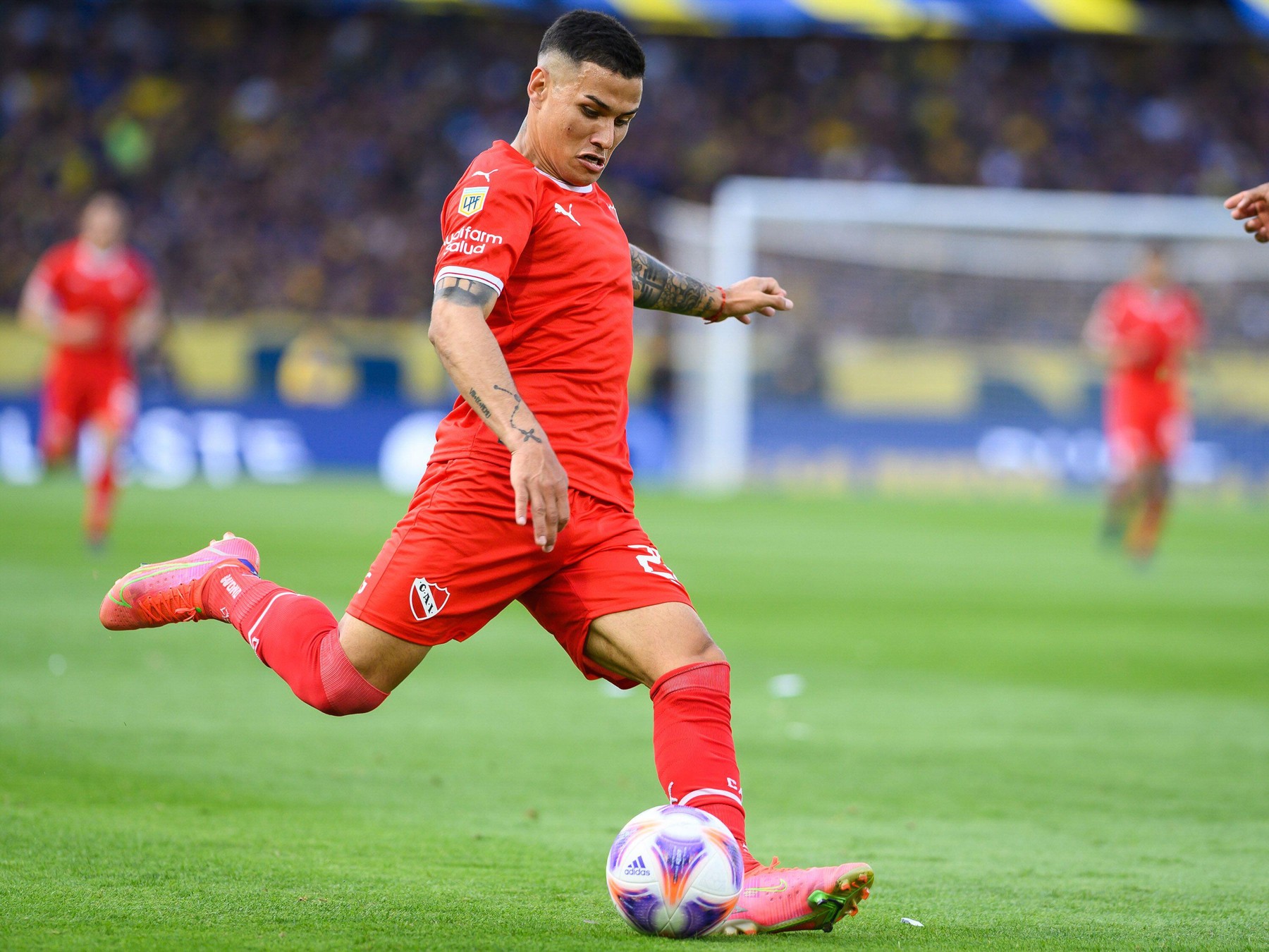 Buenos Aires, Argentina. 23rd Oct, 2022. Alex Vigo of Independiente seen in action during a match between Boca Juniors and Independiente as part of Liga Profesional 2022 at Estadio Alberto J. Armando. (Final Score; Boca Juniors 2:2 Independiente ) Credit: