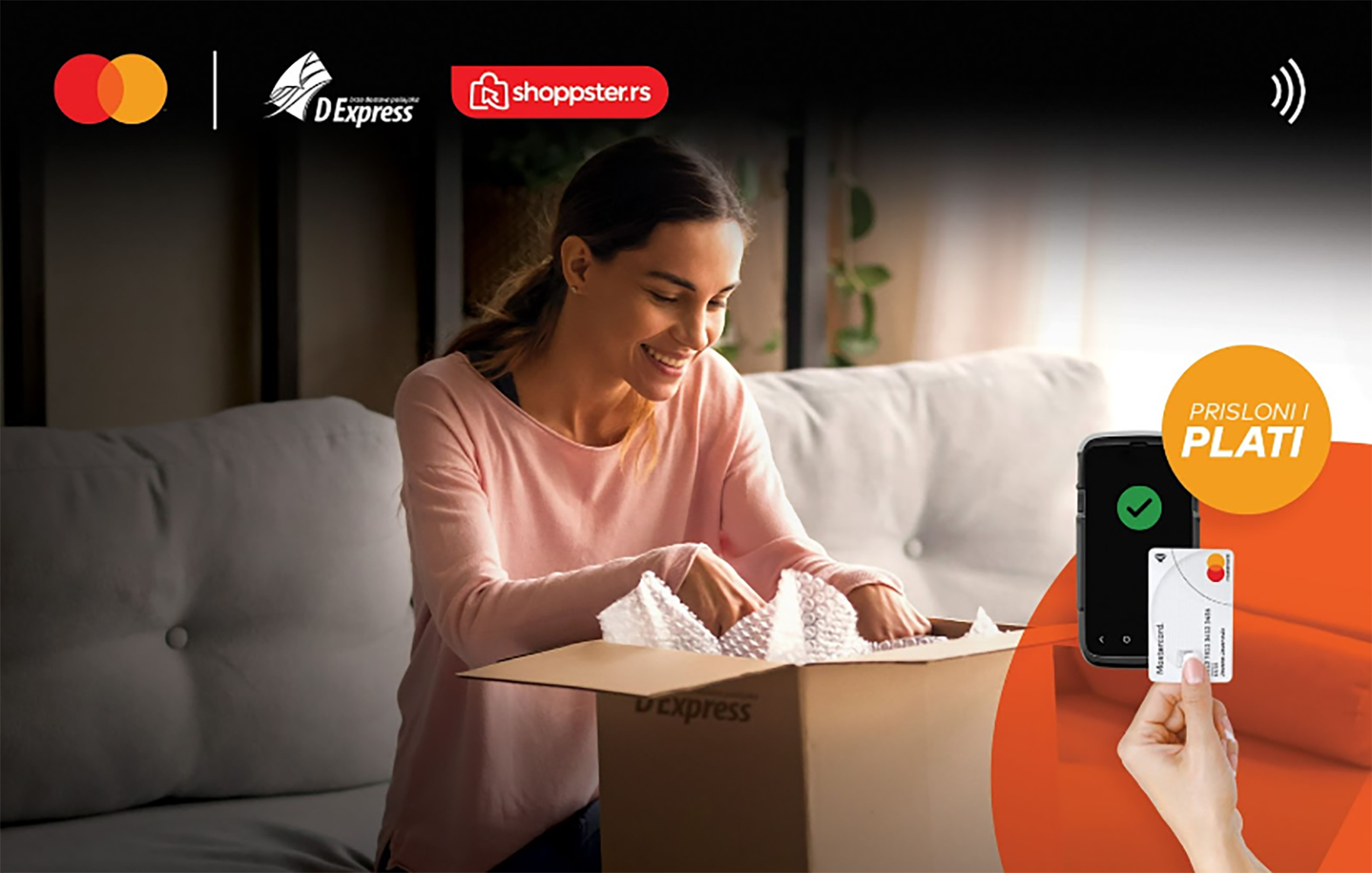 Shoppster Mastercard PR nova.rs sa isticanjem na naslovnoj od 17h
 Shoppster, Webshop, D Express, Mastercard.