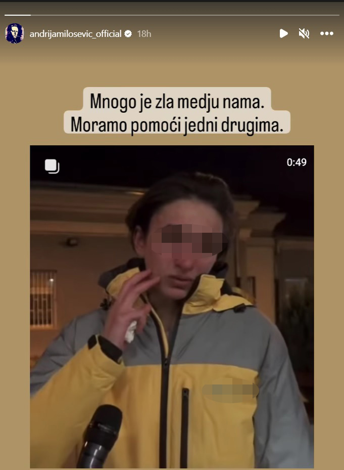 Andrija Milošević, instagram, napadnuta dostavljačica glova Foto: Instagram/andrijamilosevic_official