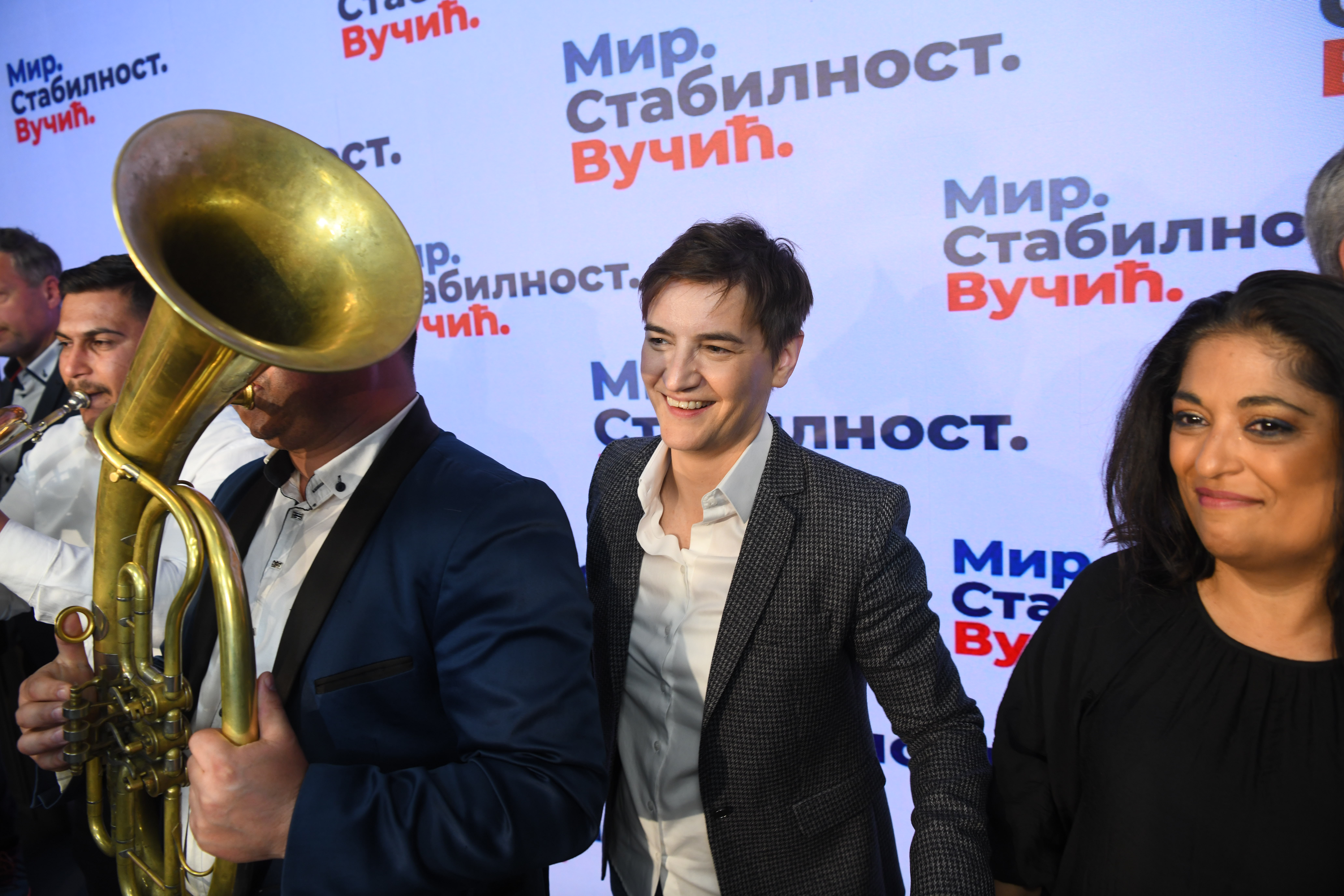 Trubači
Beograd 03. april 2022. Lokalni beogradski, parlamentarni i predsednicki izbori u Srbiji, izborni stab SNS, Srpska napredna stranka, rezultati glasanja Foto: Goran Srdanov/Nova.rs