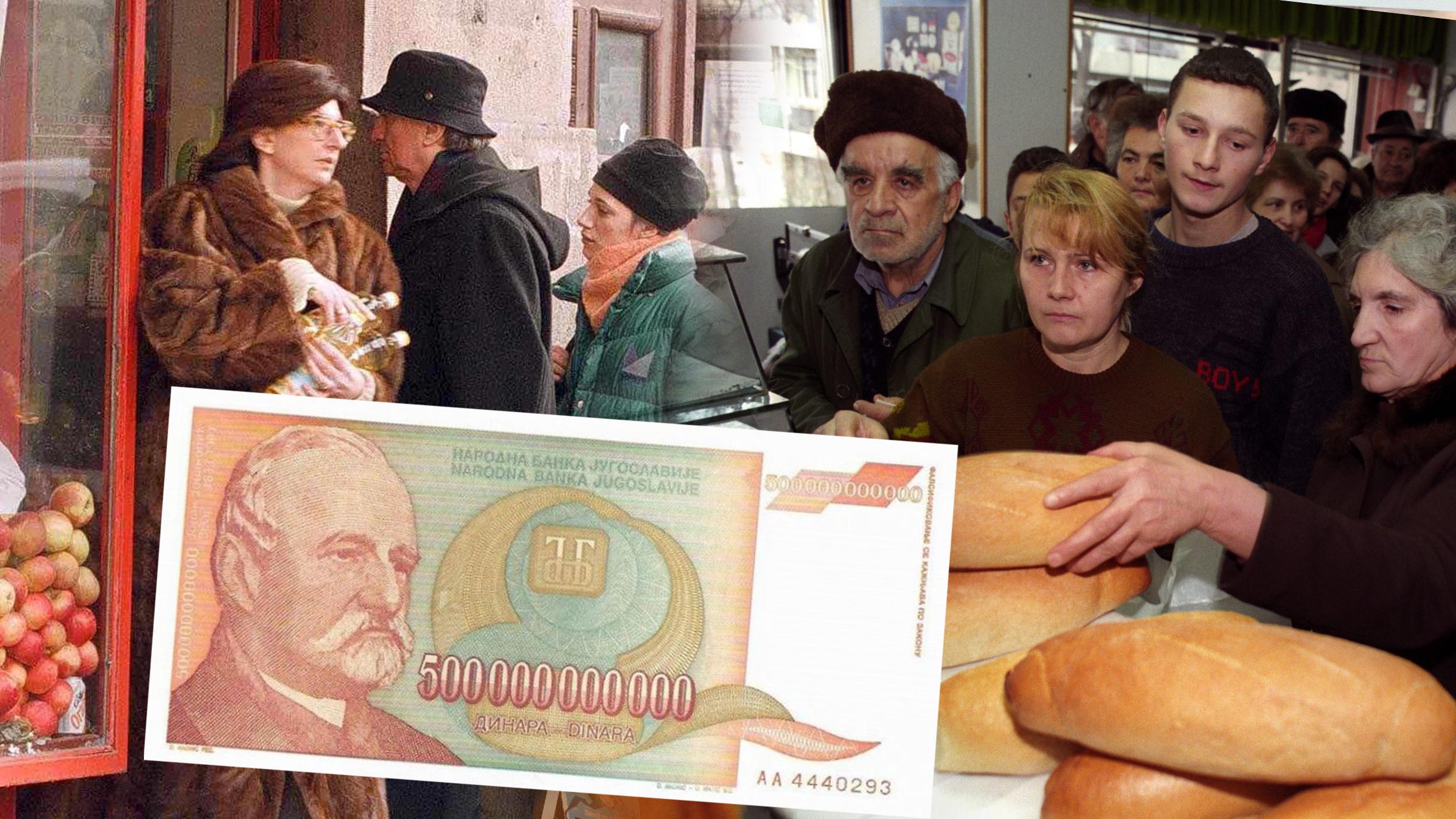 Red za hleb 1993. godine Foto:EPA/MILOS VUKADINOVIC
EPA PHOTO EPA/KOCA SULEJMANOVIC/as-fob
devedesete, inflacija, redovi, novcanica sa najvise nula, dinari