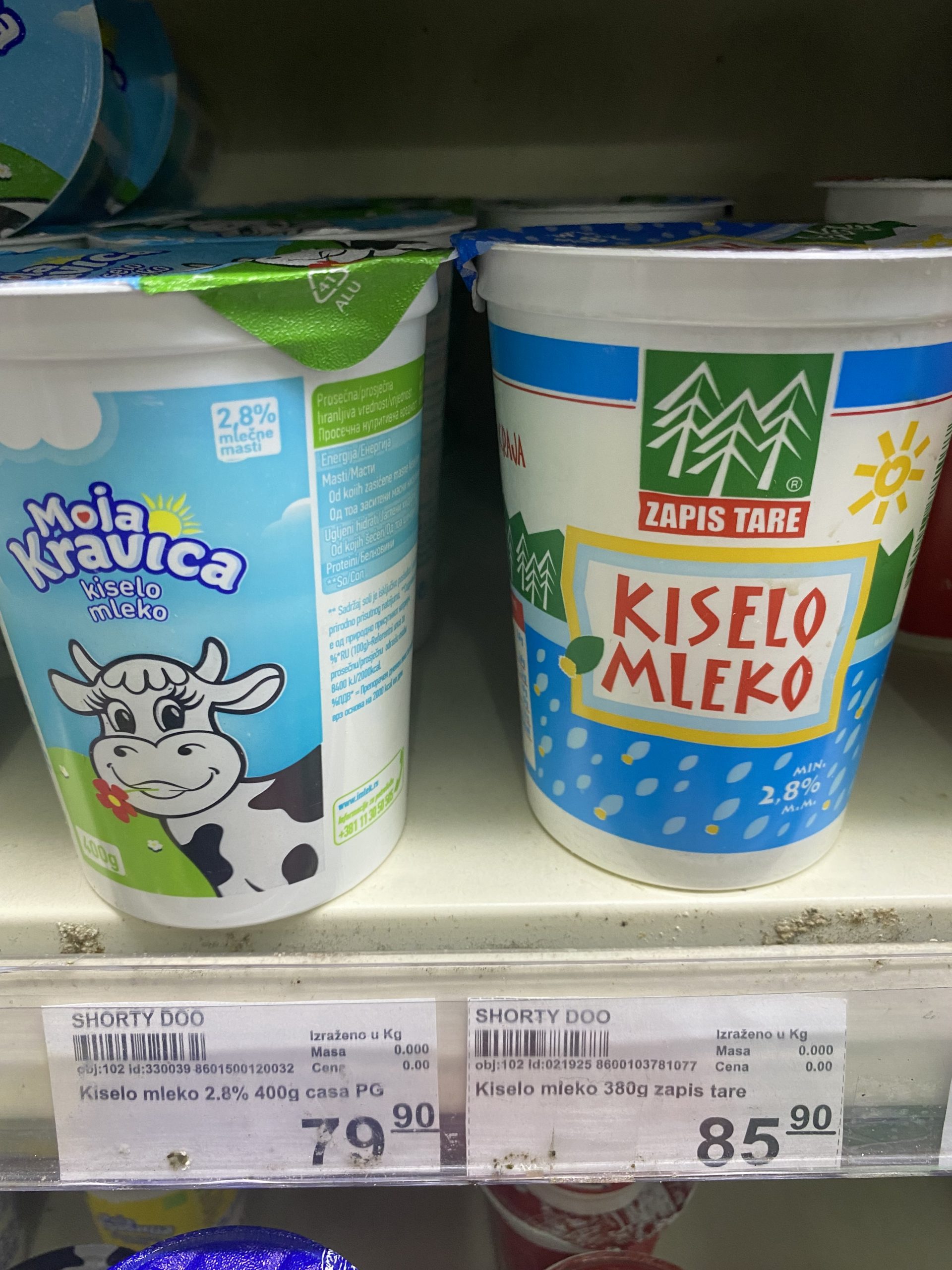 kiselo mleko cena kiselog mleka