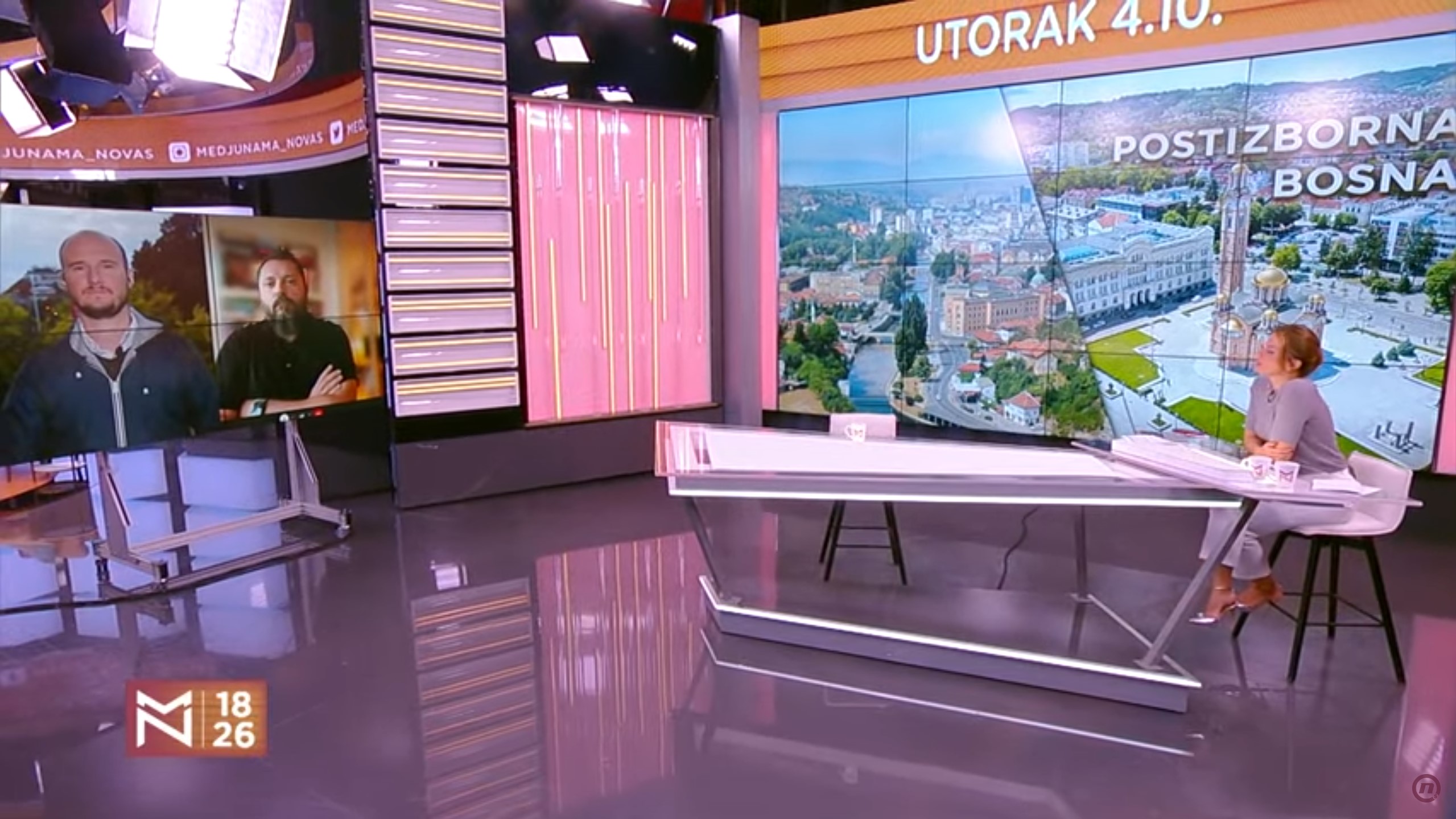 Da li u BiH slabi nacionalizam? – gosti Dragan Bursać i Balša Božović, emisija Među nama, Medju nama Foto: Nova S
