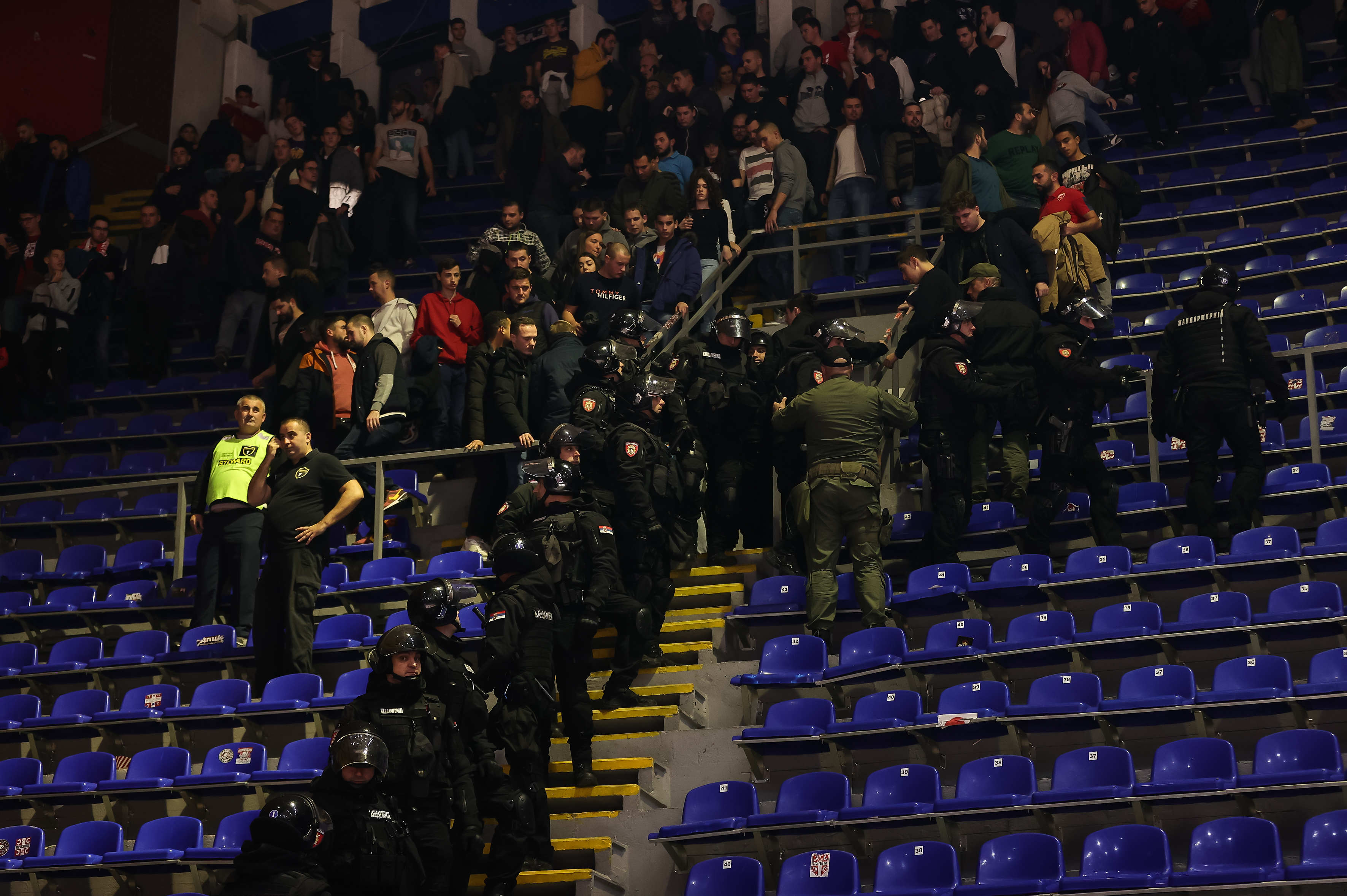 during the 2022/2023 Aba League match between Crvena Zvezda mts Belgrade and Partizan Mozzart Bet at Aleksandar Nikolic Hall on November 28, 2022 in Belgrade, Serbia. (Photo by Srdjan Stevanovic/Starsport.rs ©)