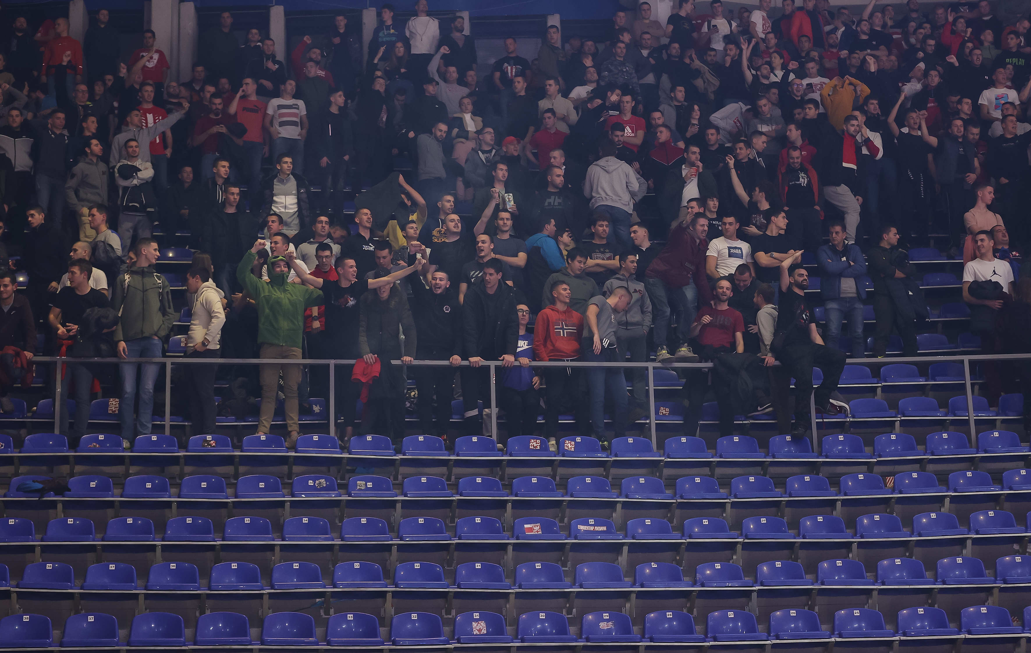 during the 2022/2023 Aba League match between Crvena Zvezda mts Belgrade and Partizan Mozzart Bet at Aleksandar Nikolic Hall on November 28, 2022 in Belgrade, Serbia. (Photo by Srdjan Stevanovic/Starsport.rs ©)